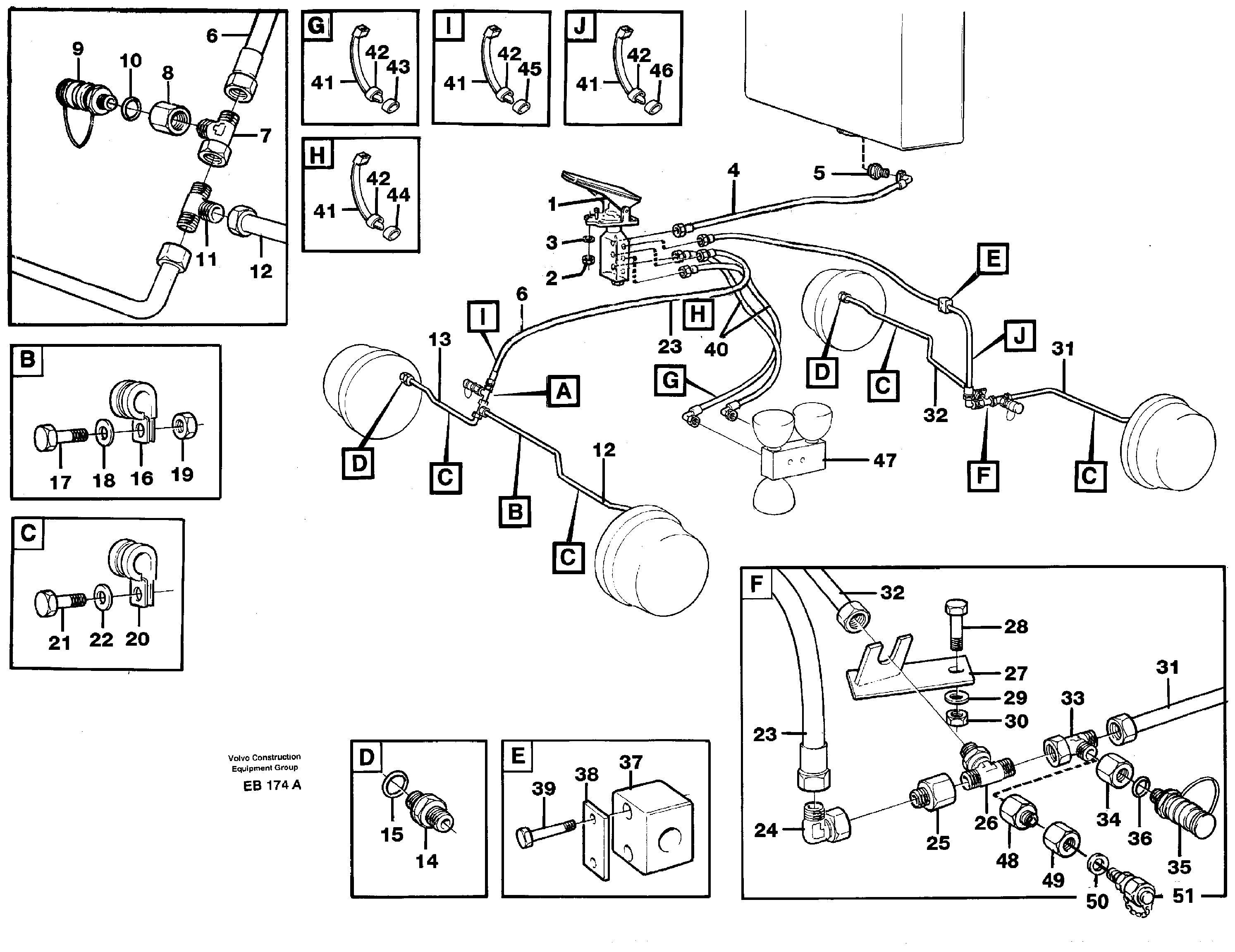 Схема запчастей Volvo L50D - 82315 Brake system L50D