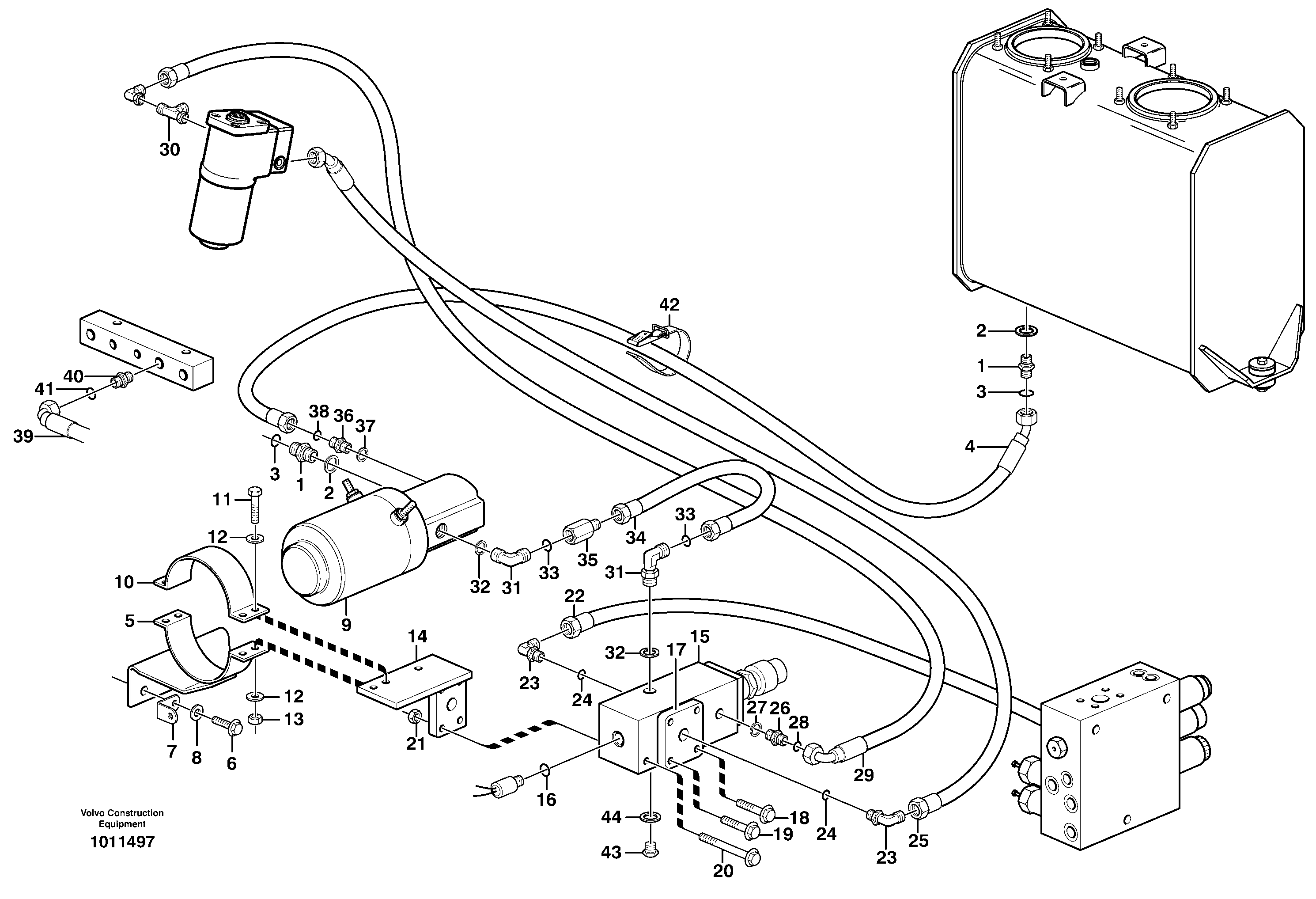 Схема запчастей Volvo L50D - 83067 Auxiliary steering system L50D