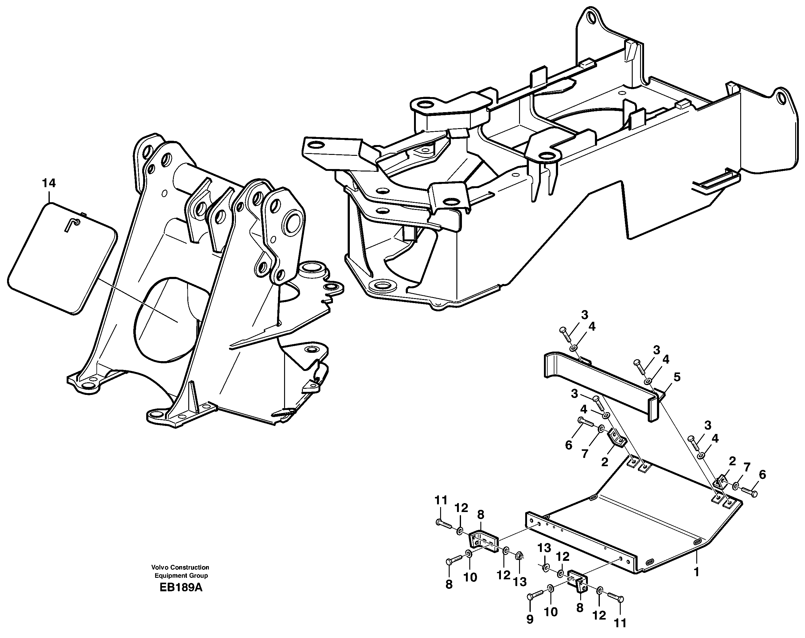 Схема запчастей Volvo L50D - 27510 Protecting plates L50D