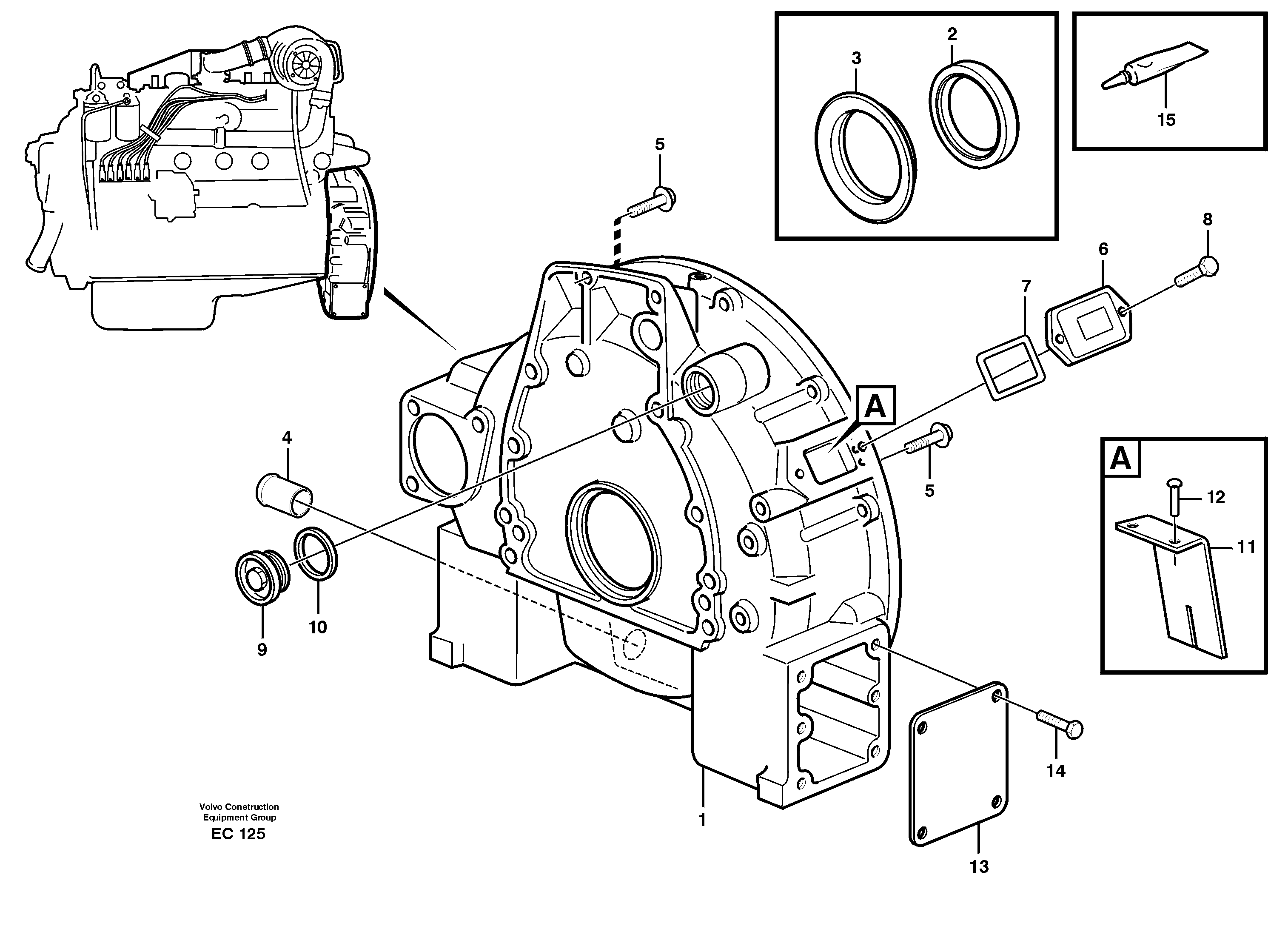 Схема запчастей Volvo L70D - 23196 Картер маховика L70D