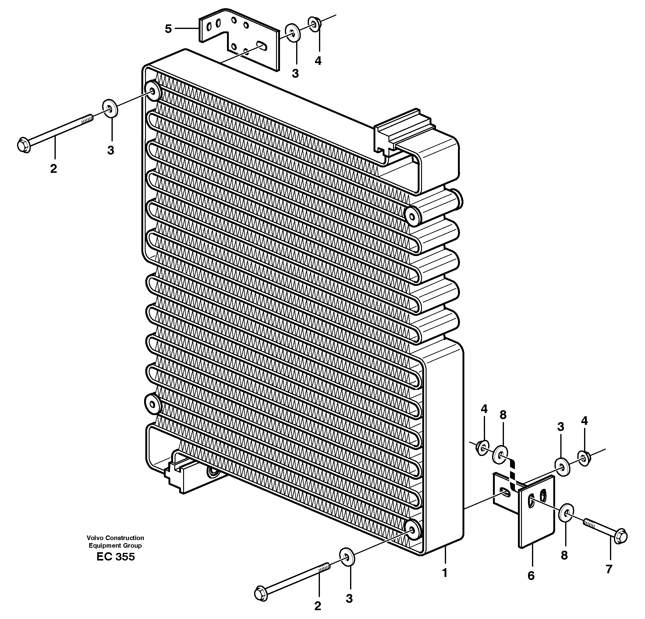 Схема запчастей Volvo L70D - 32751 Condenser for cooling agent R134a with fitting parts L70D