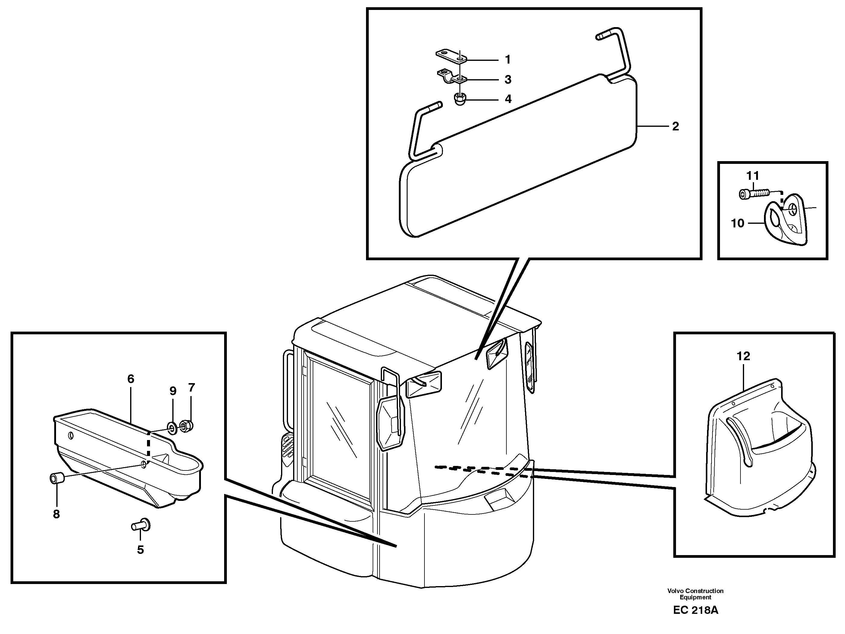 Схема запчастей Volvo L70D - 21022 Interior components L70D