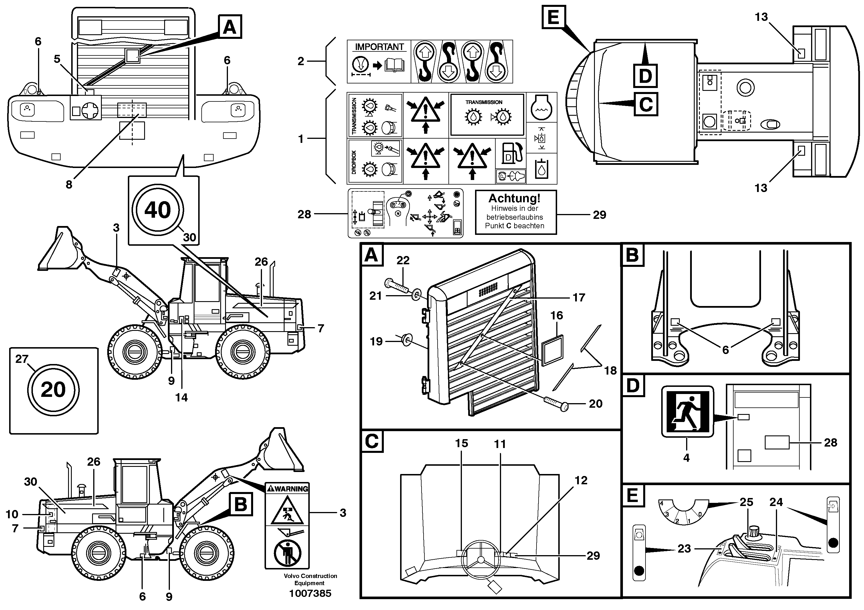 Схема запчастей Volvo L70D - 3077 Sign plates and decals L70D