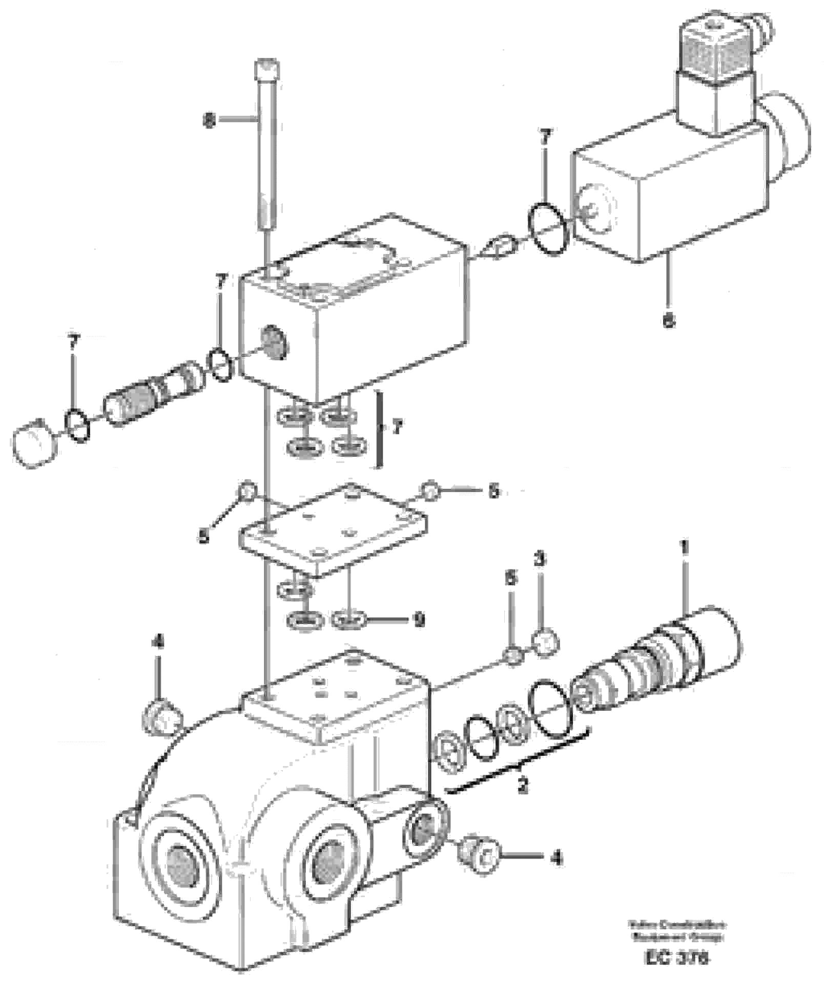 Схема запчастей Volvo L70D - 21561 Valve, circuit body and return valve L70D