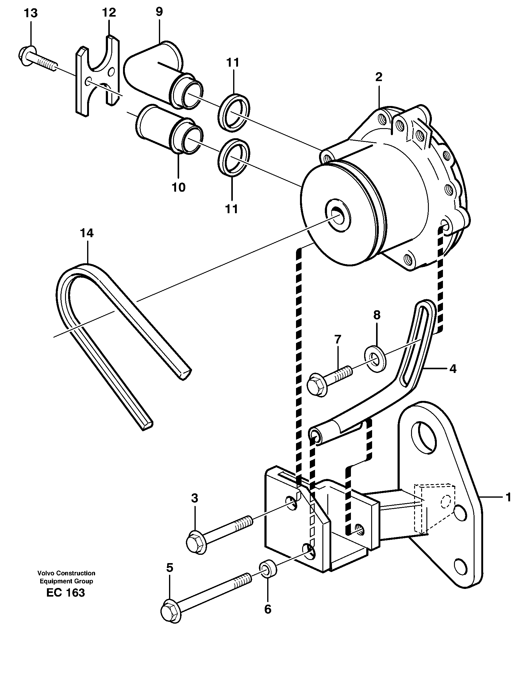 Схема запчастей Volvo L70D - 74378 Water pump with fitting parts L70D