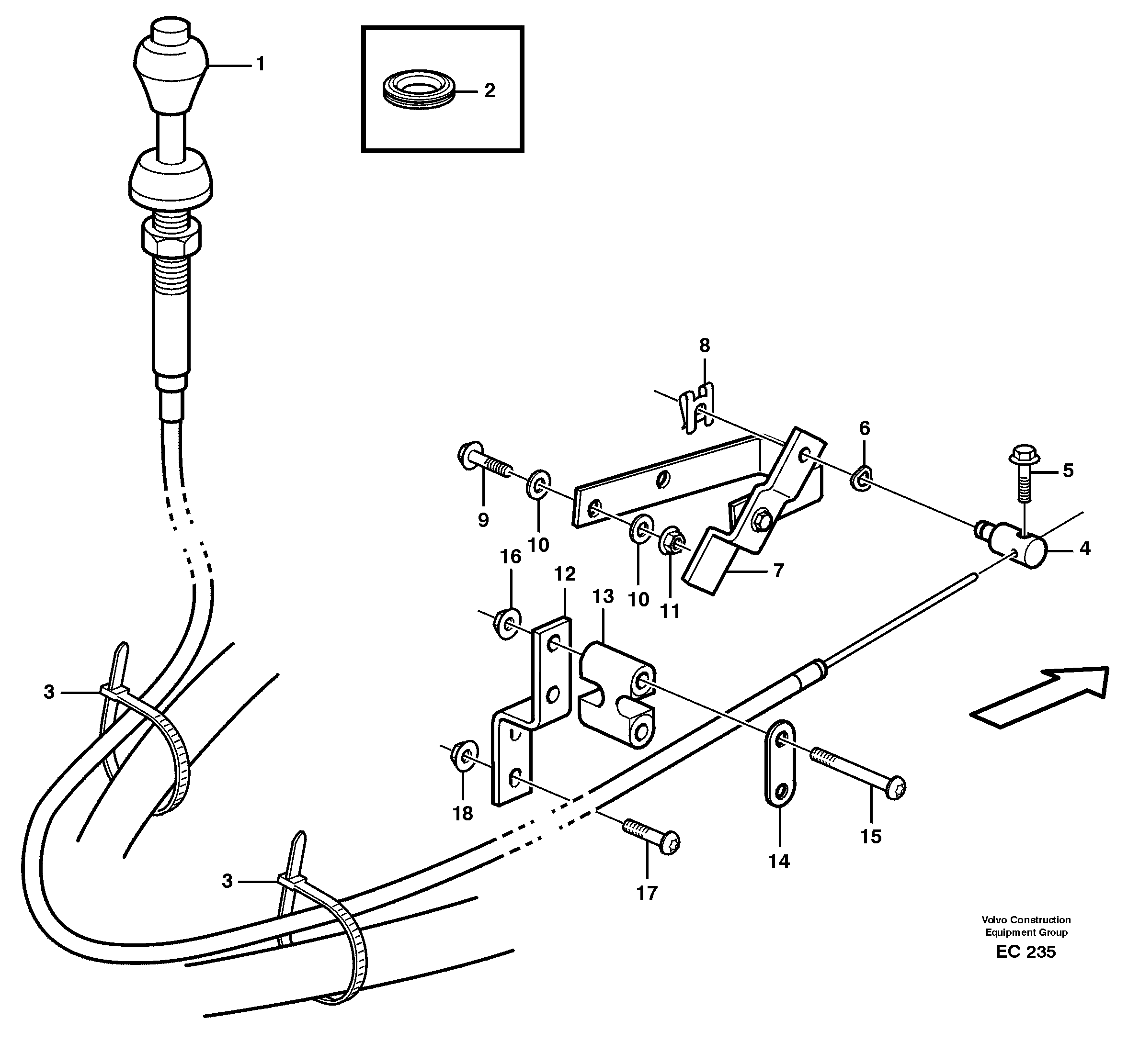 Схема запчастей Volvo L70D - 24835 Hand throttle control L70D