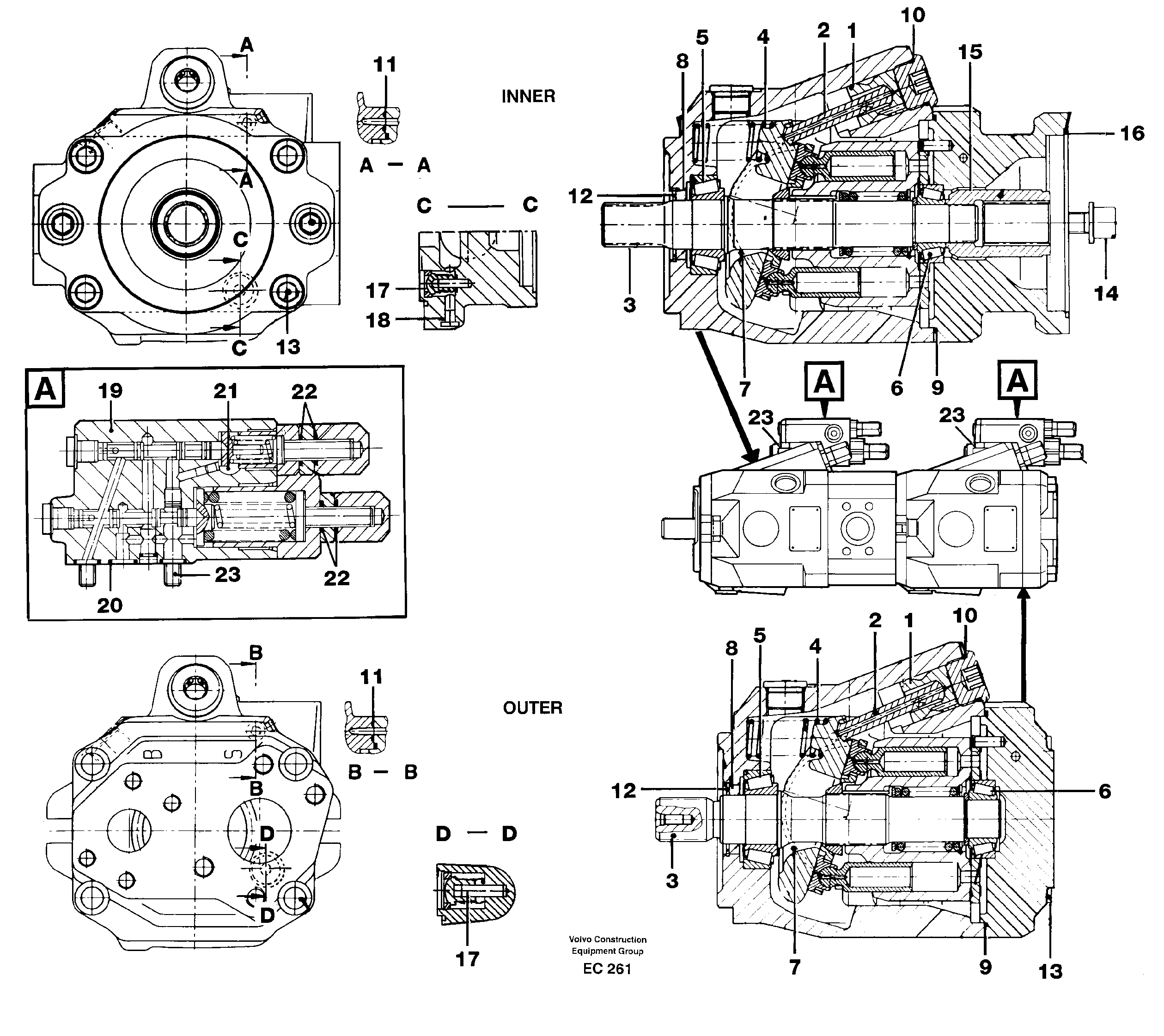 Схема запчастей Volvo L70D - 97396 Гидронасос (основной насос) L70D