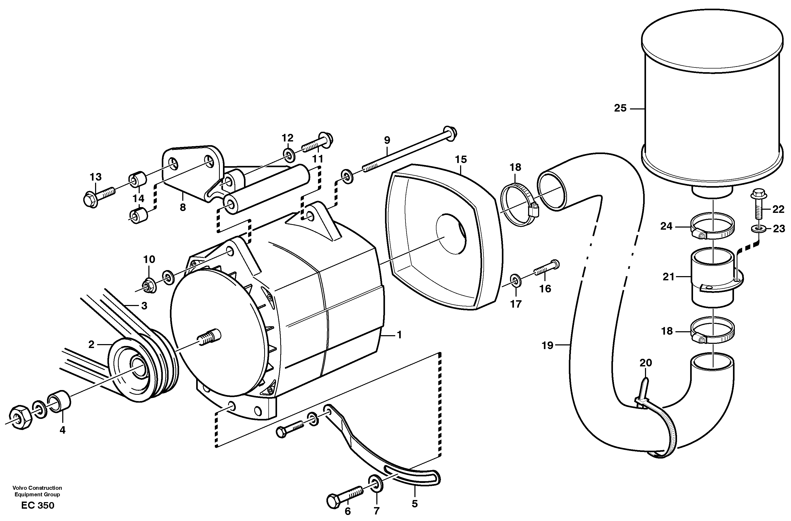 Схема запчастей Volvo L70D - 24203 Brushles alternator 50a L70D