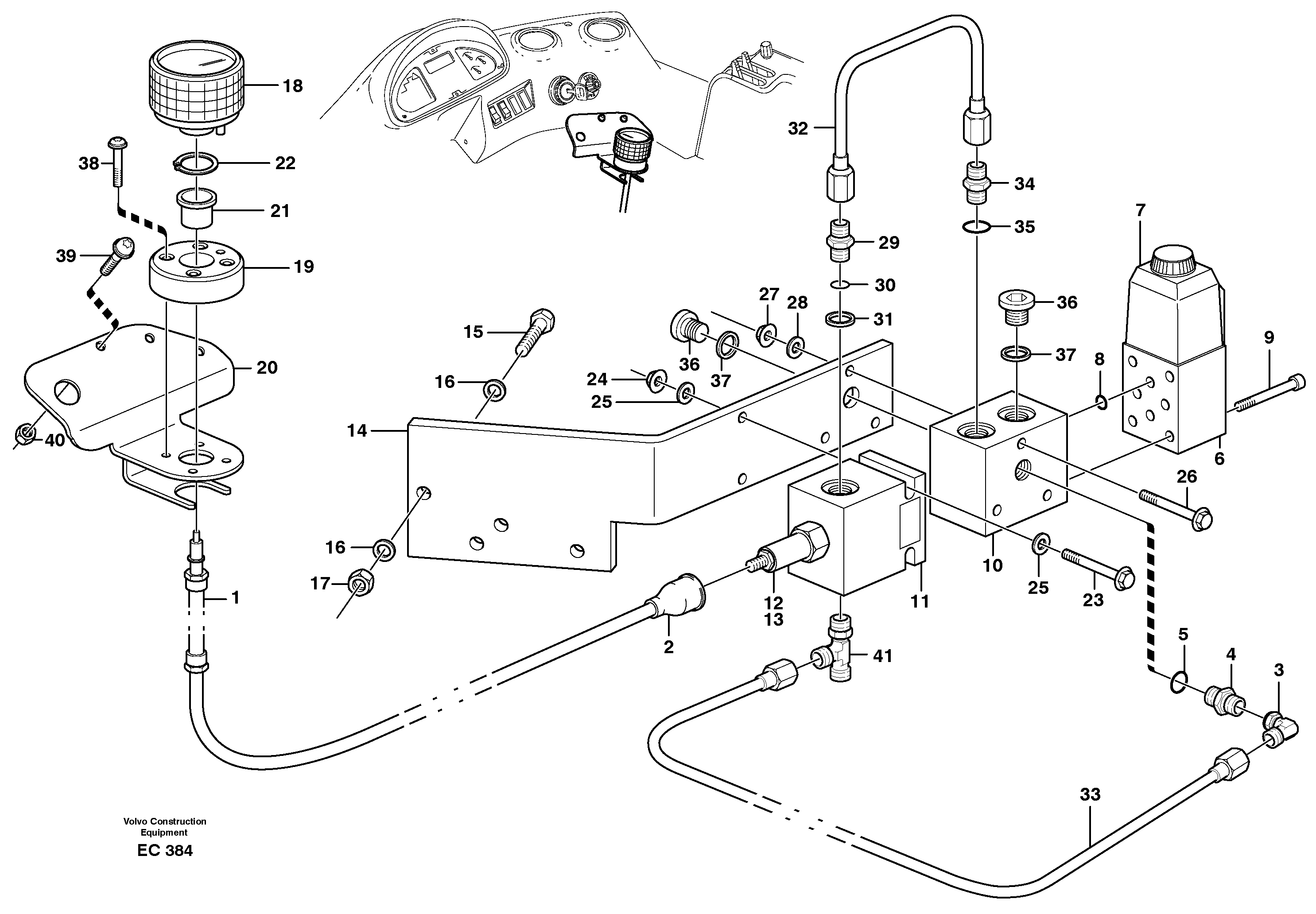 Схема запчастей Volvo L70D - 14326 Servo hydraulic: Control and valves L70D