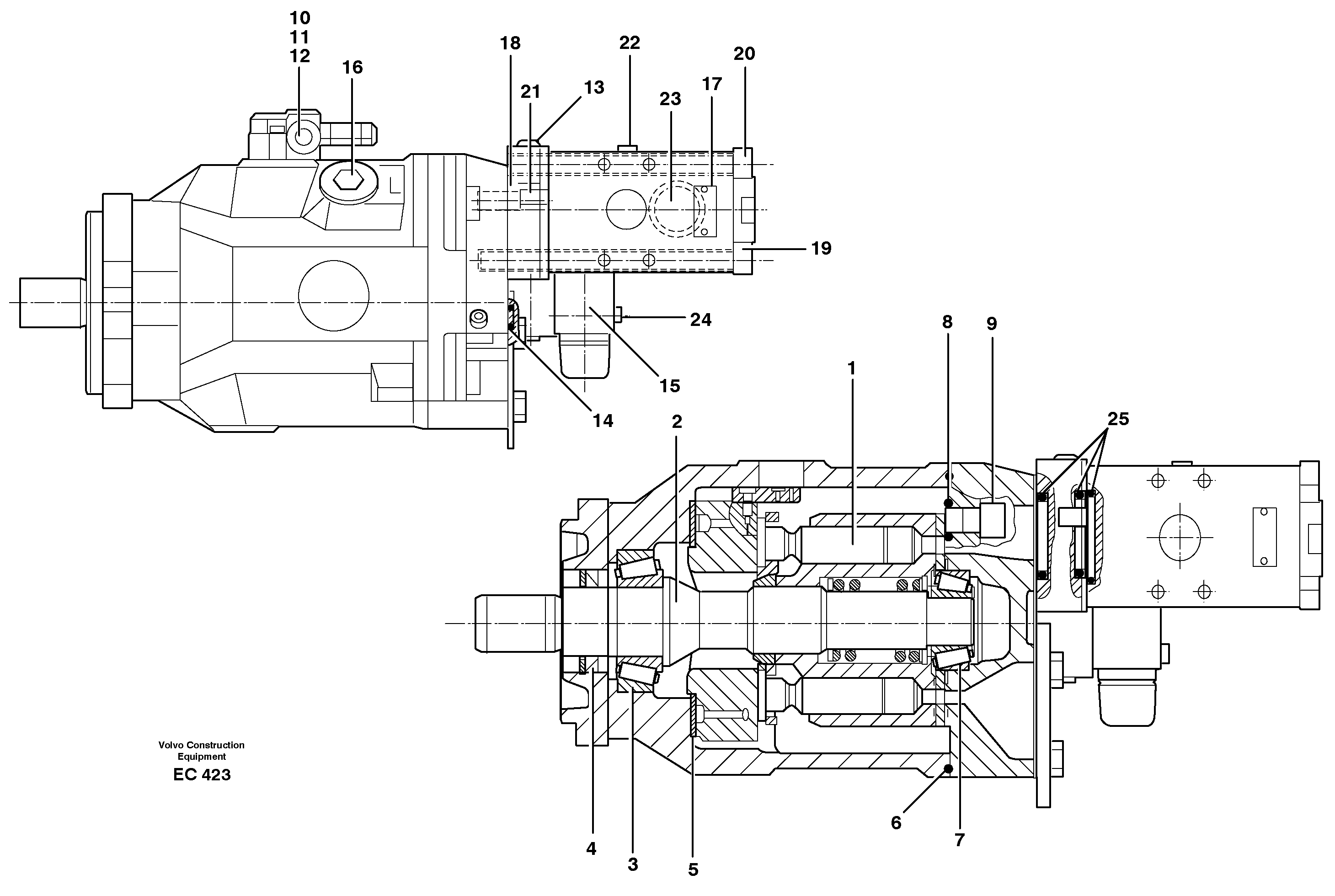 Схема запчастей Volvo L70D - 61810 Hydraulic pump Heavy Duty L70D