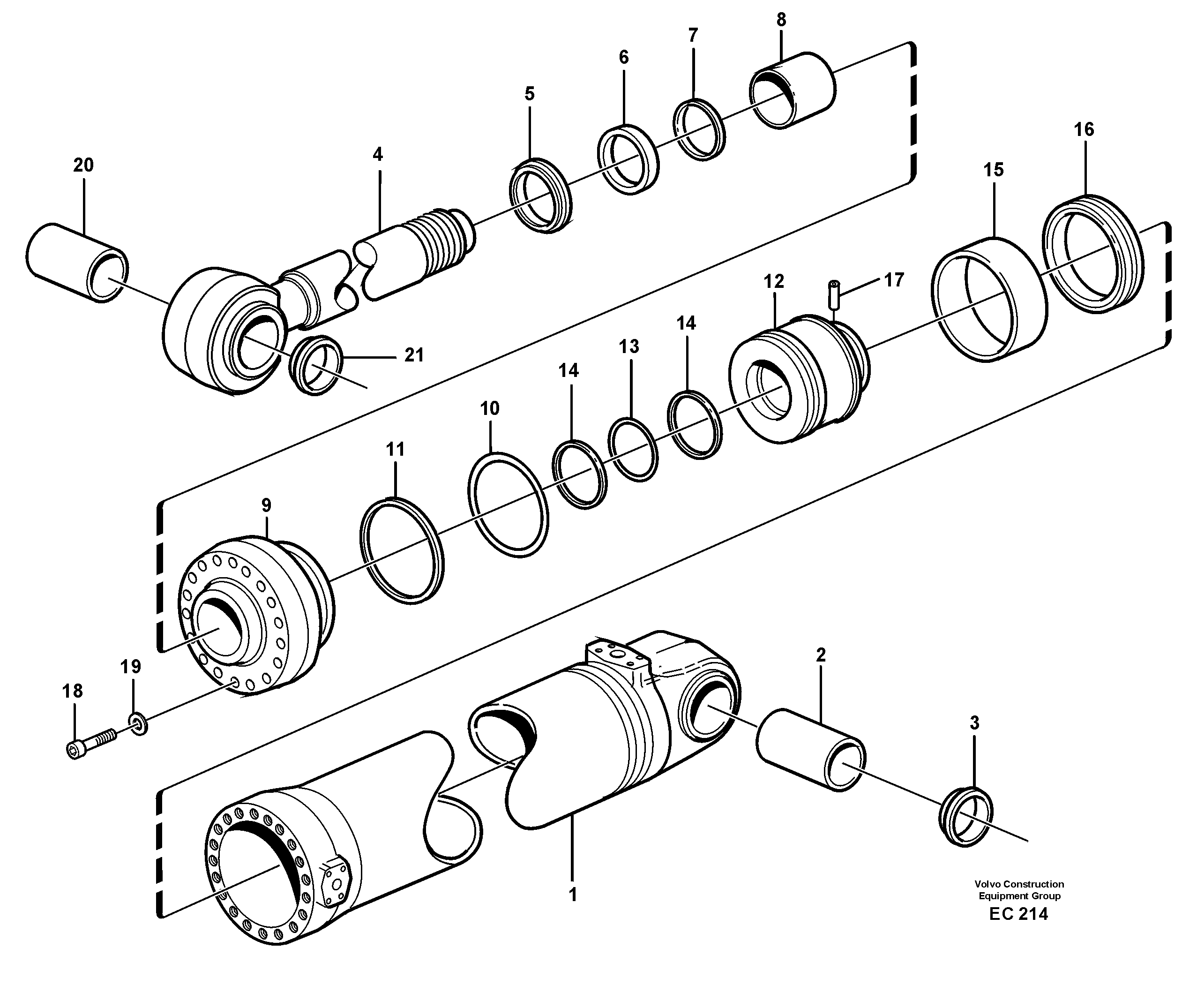 Схема запчастей Volvo L70D - 35092 Hydraulic cylinder, tilt L70D