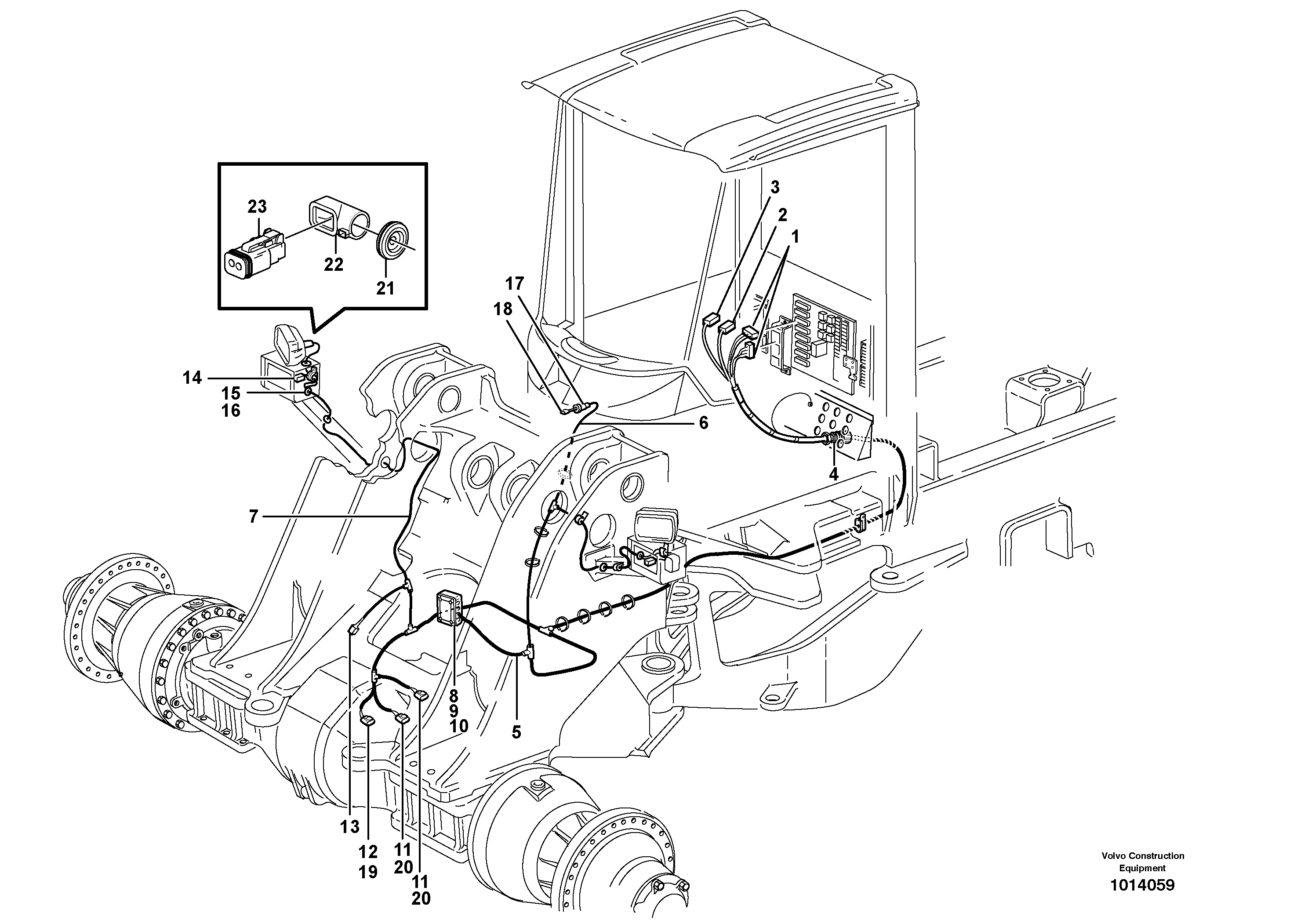 Схема запчастей Volvo L70D - 36663 Cable harness, front L70D