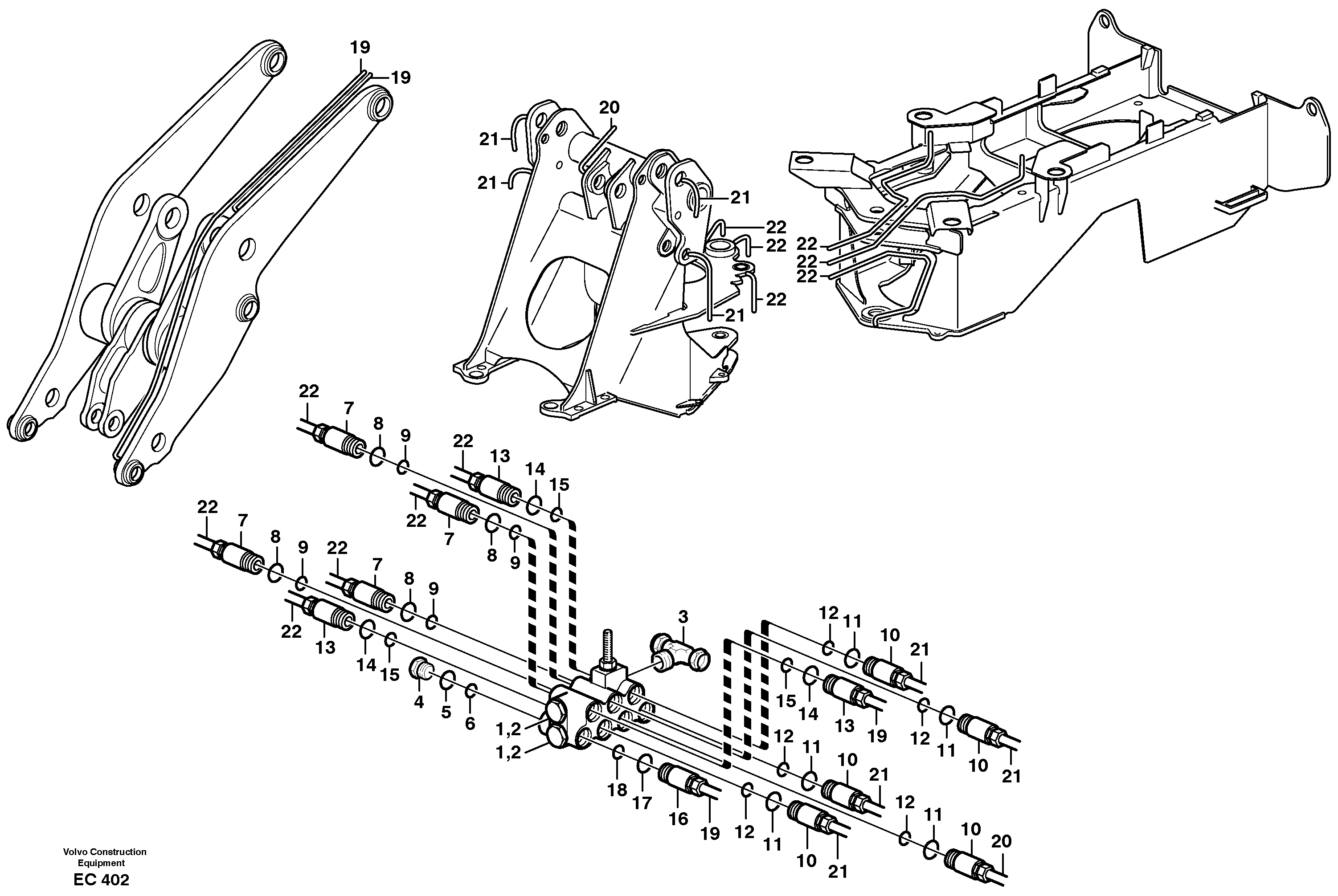 Схема запчастей Volvo L70D - 56439 Distribution block, B1 L70D