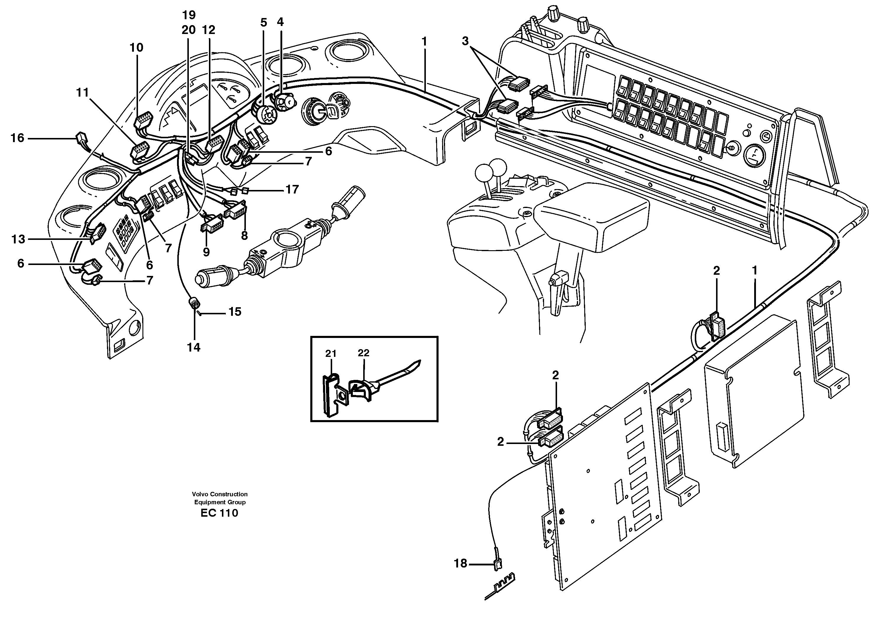 Схема запчастей Volvo L70D - 53649 Cable harness, panel L70D