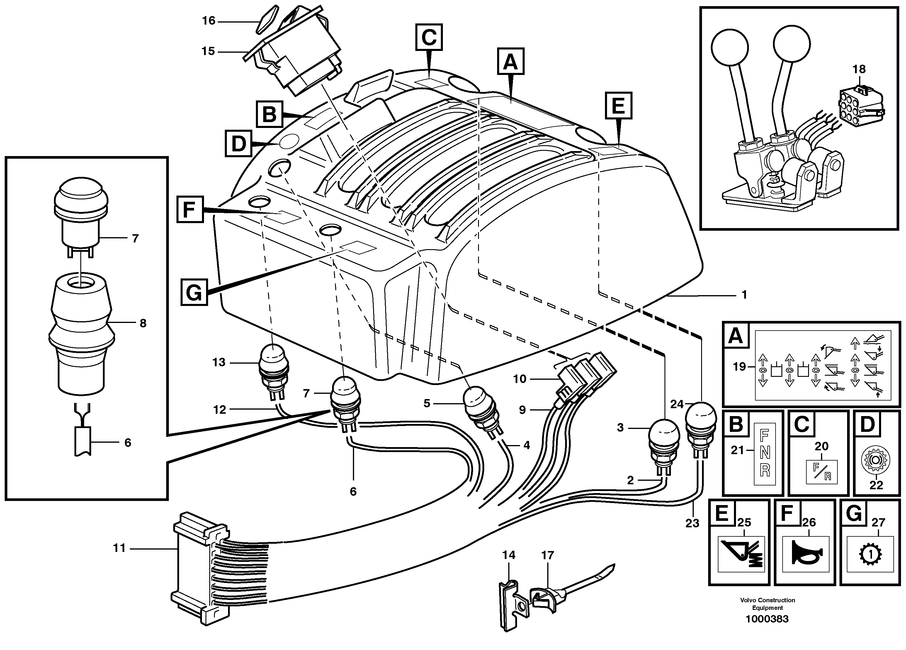 Схема запчастей Volvo L70D - 66036 Cable harnesses, servo valve L70D