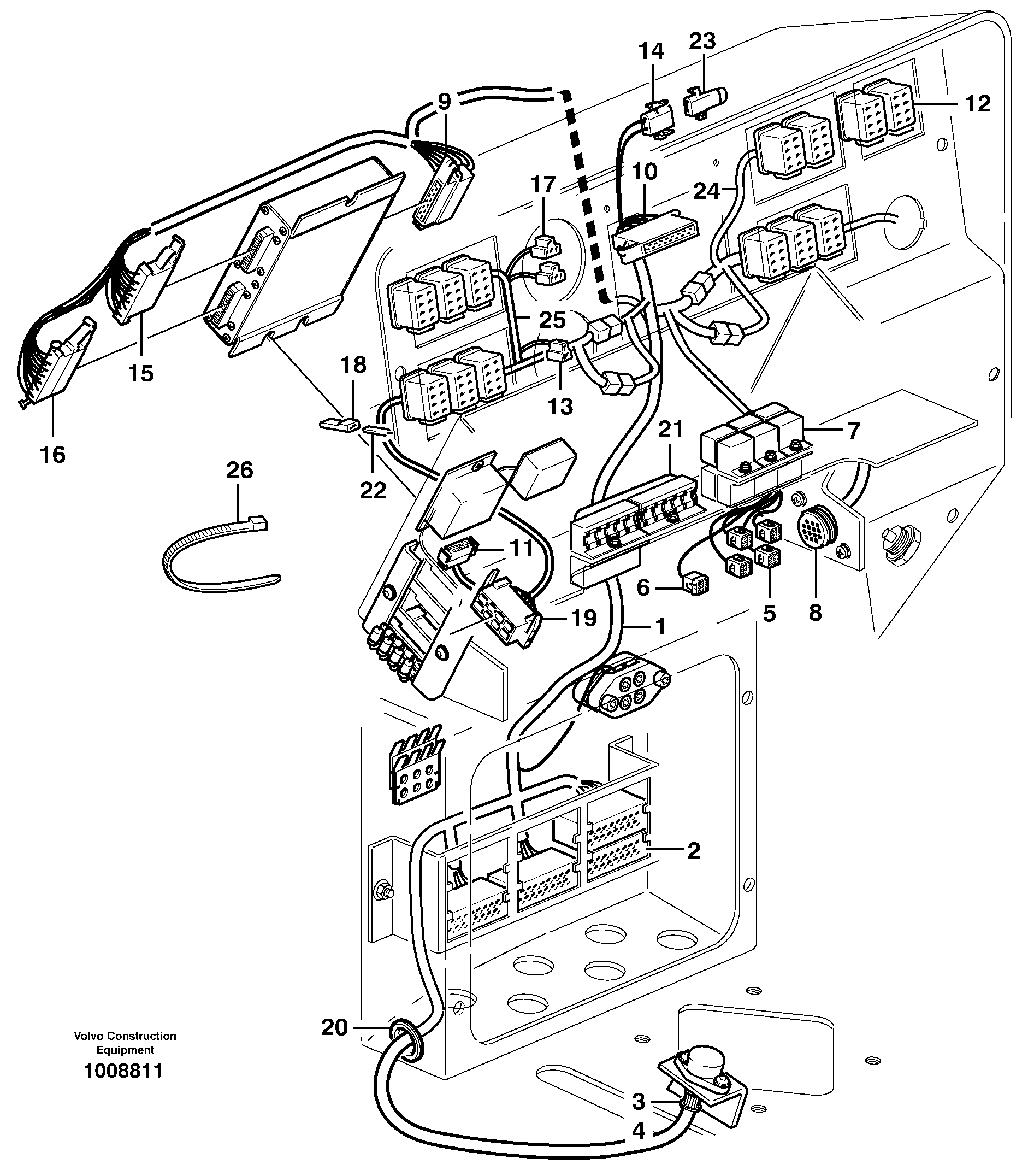 Схема запчастей Volvo L70D - 34506 Electrical distribut.unit and cable harness L70D