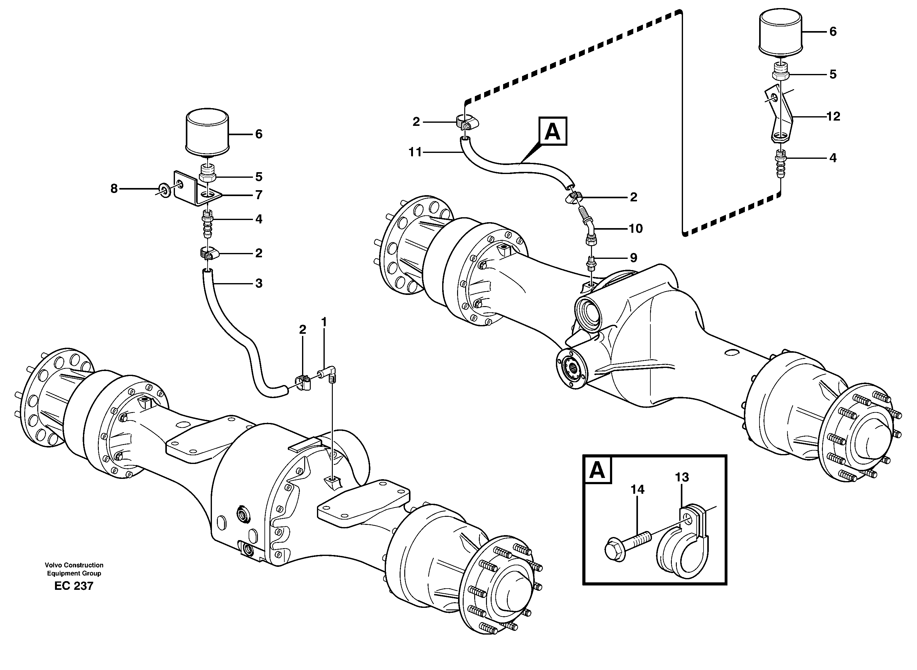 Схема запчастей Volvo L70D - 81381 Ventilation, Planet shafts L70D