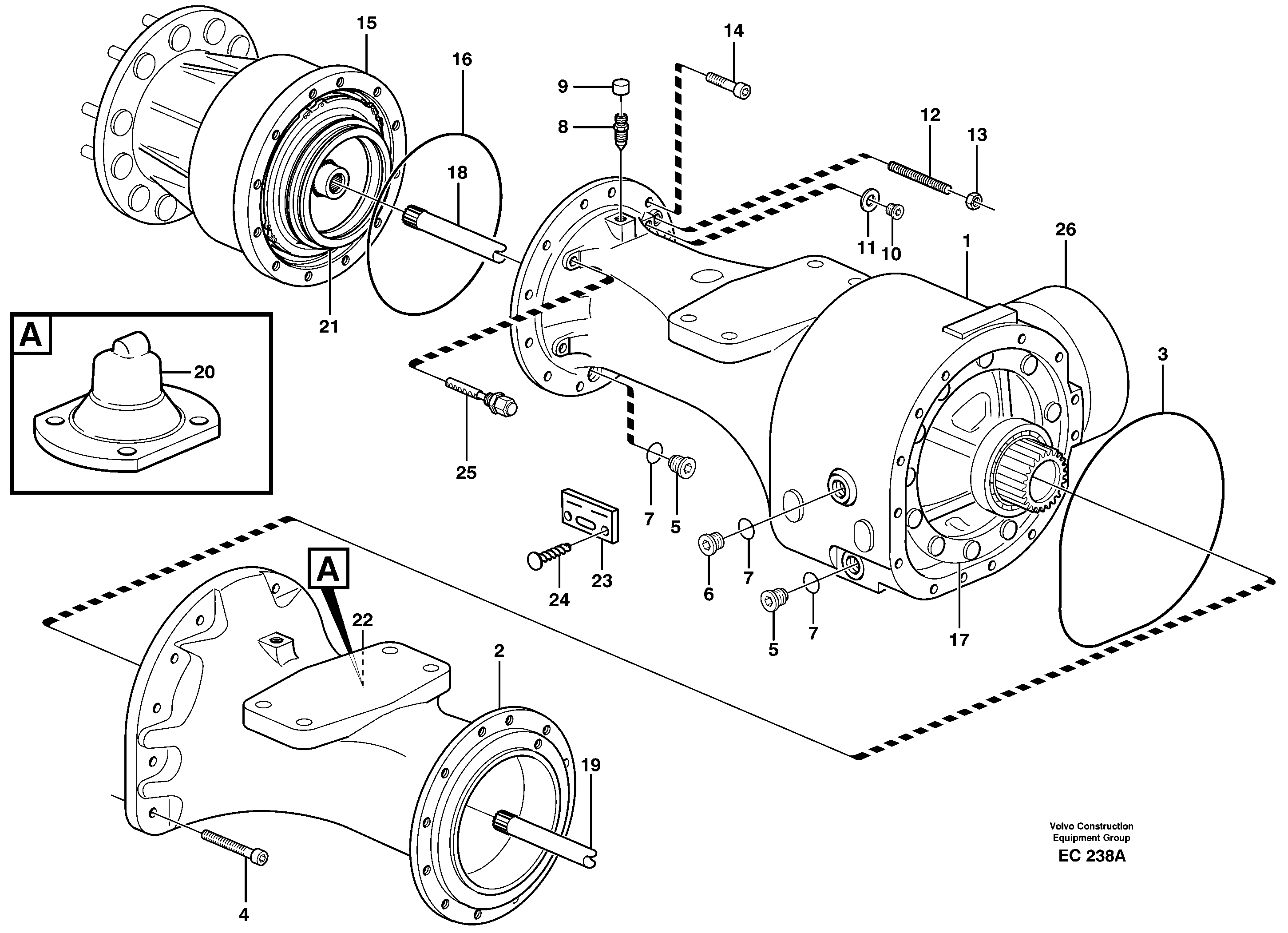 Схема запчастей Volvo L70D - 65658 Planetary axle, front L70D