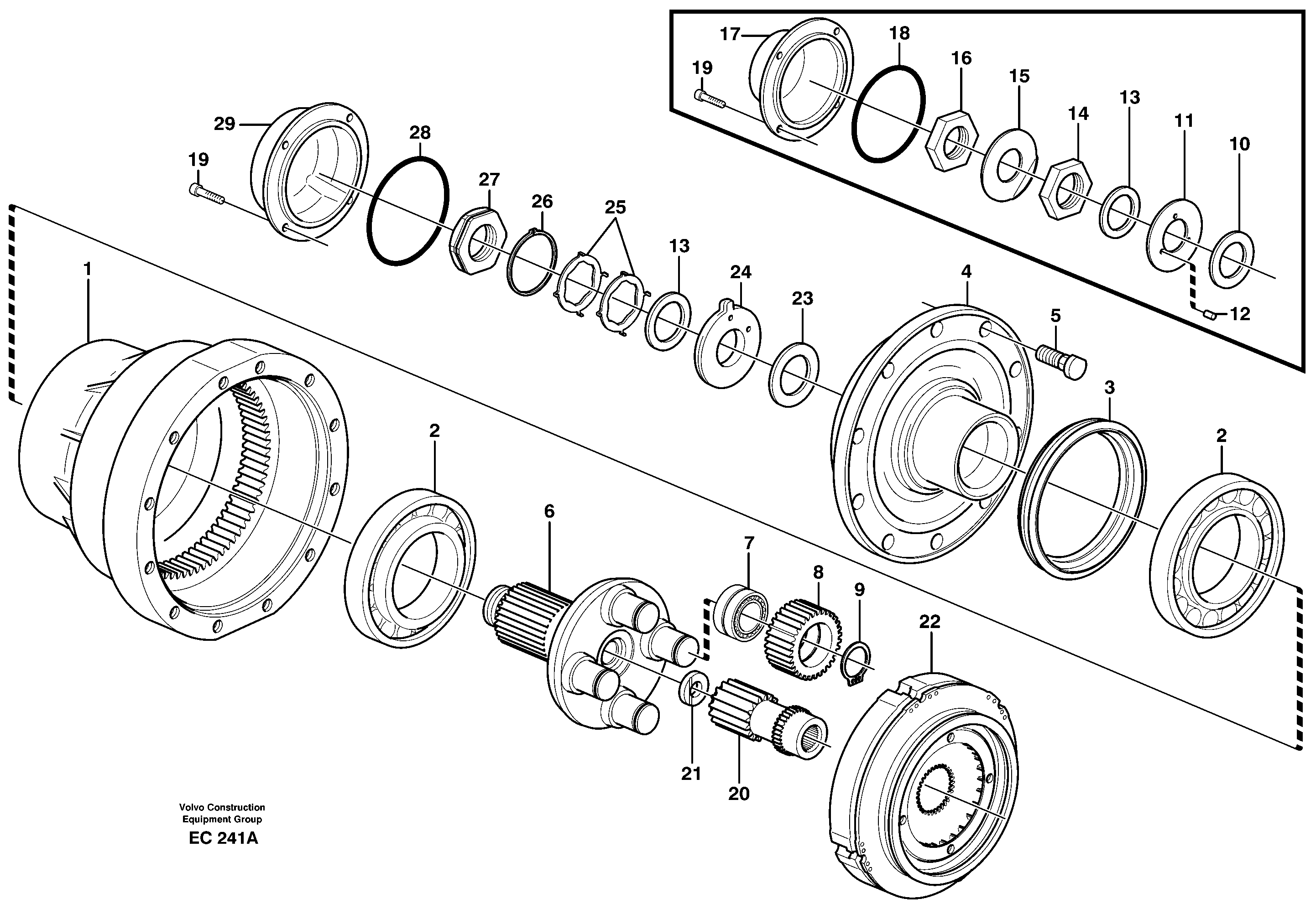 Схема запчастей Volvo L70D - 66306 Planetary axle, Front L70D