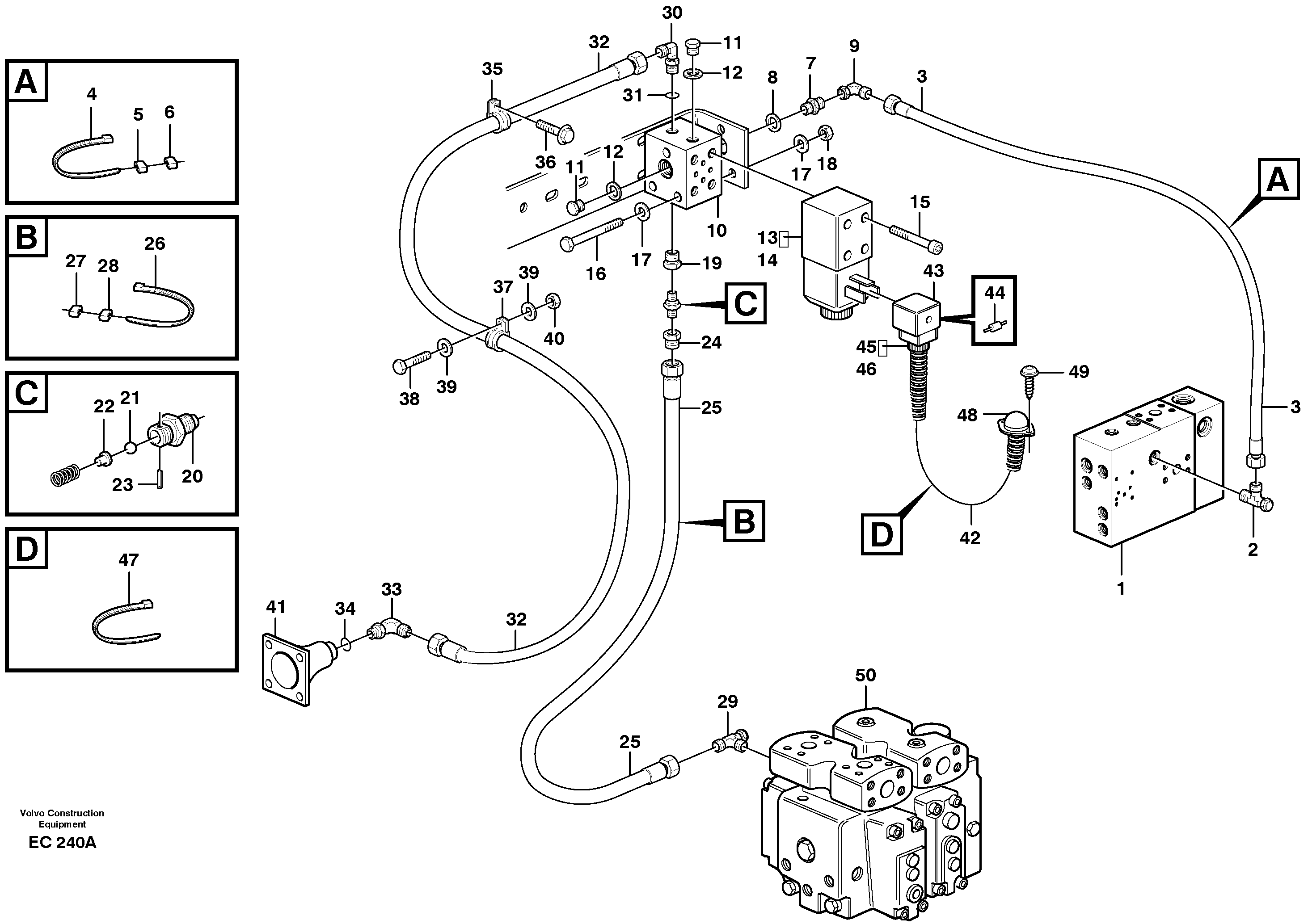 Схема запчастей Volvo L70D - 85059 Controls, differential lock L70D