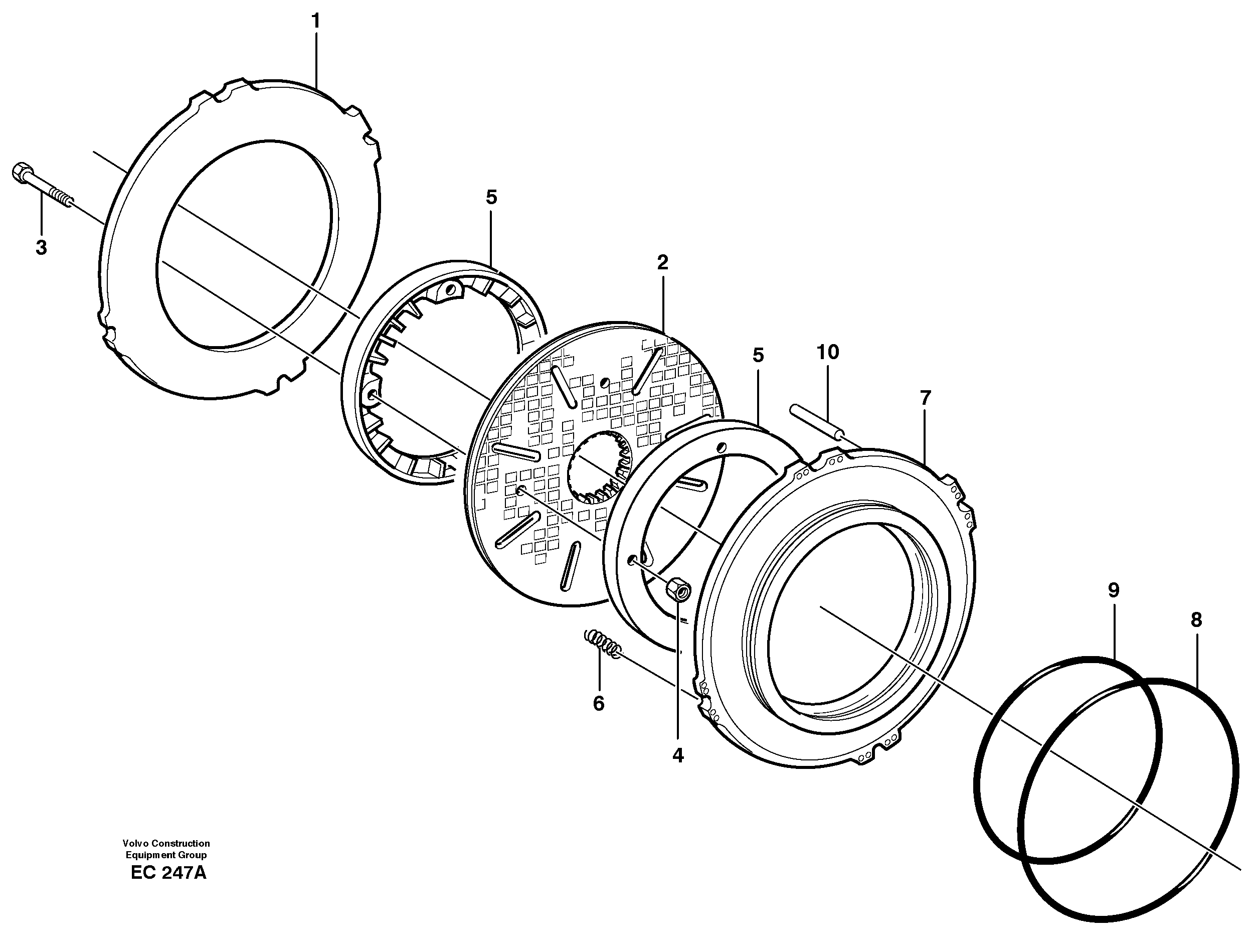 Схема запчастей Volvo L70D - 55346 Multi-disc brake, front L70D