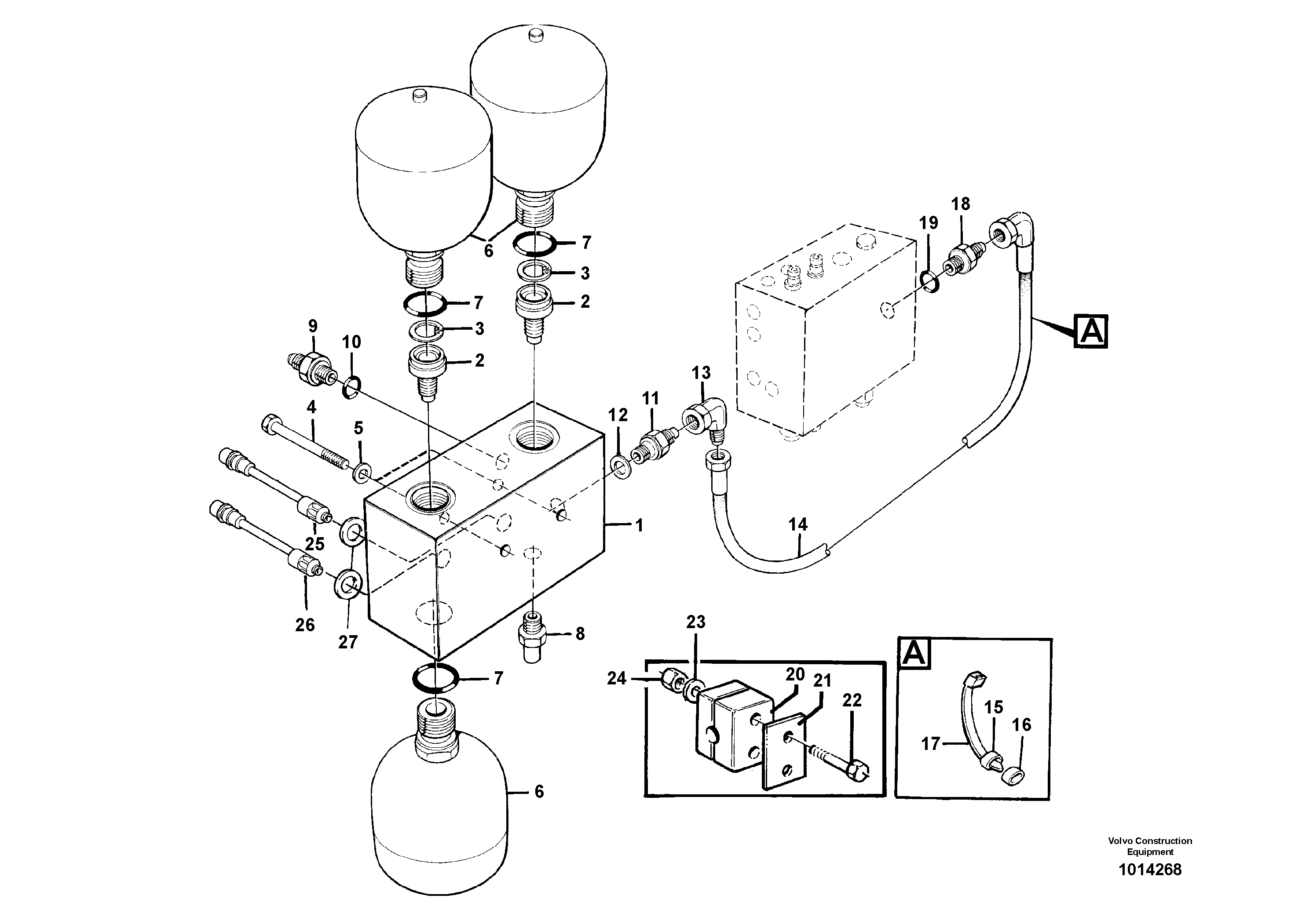 Схема запчастей Volvo L70D - 6936 Valve and accumulators L70D