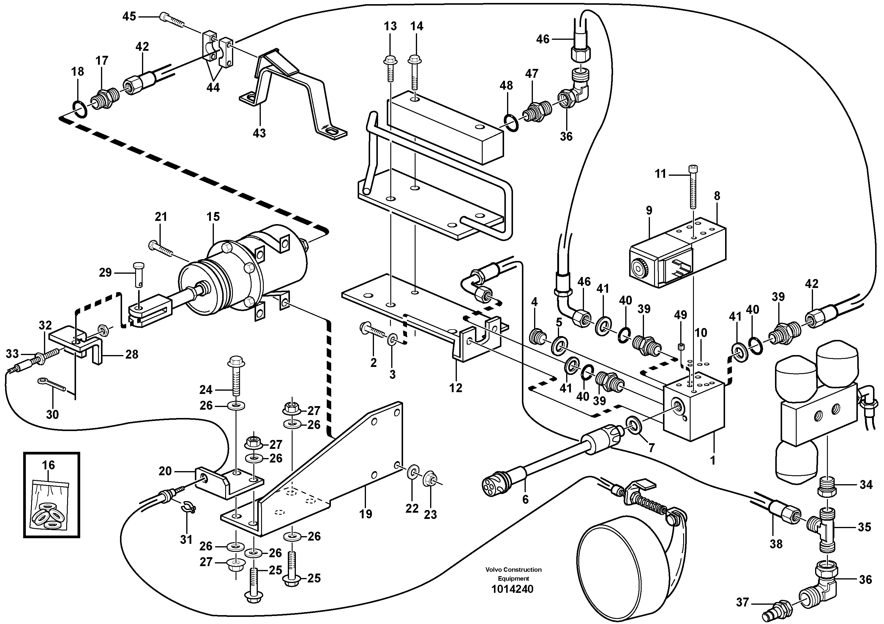 Схема запчастей Volvo L70D - 84389 Parking brake, electro -hydraulic L70D