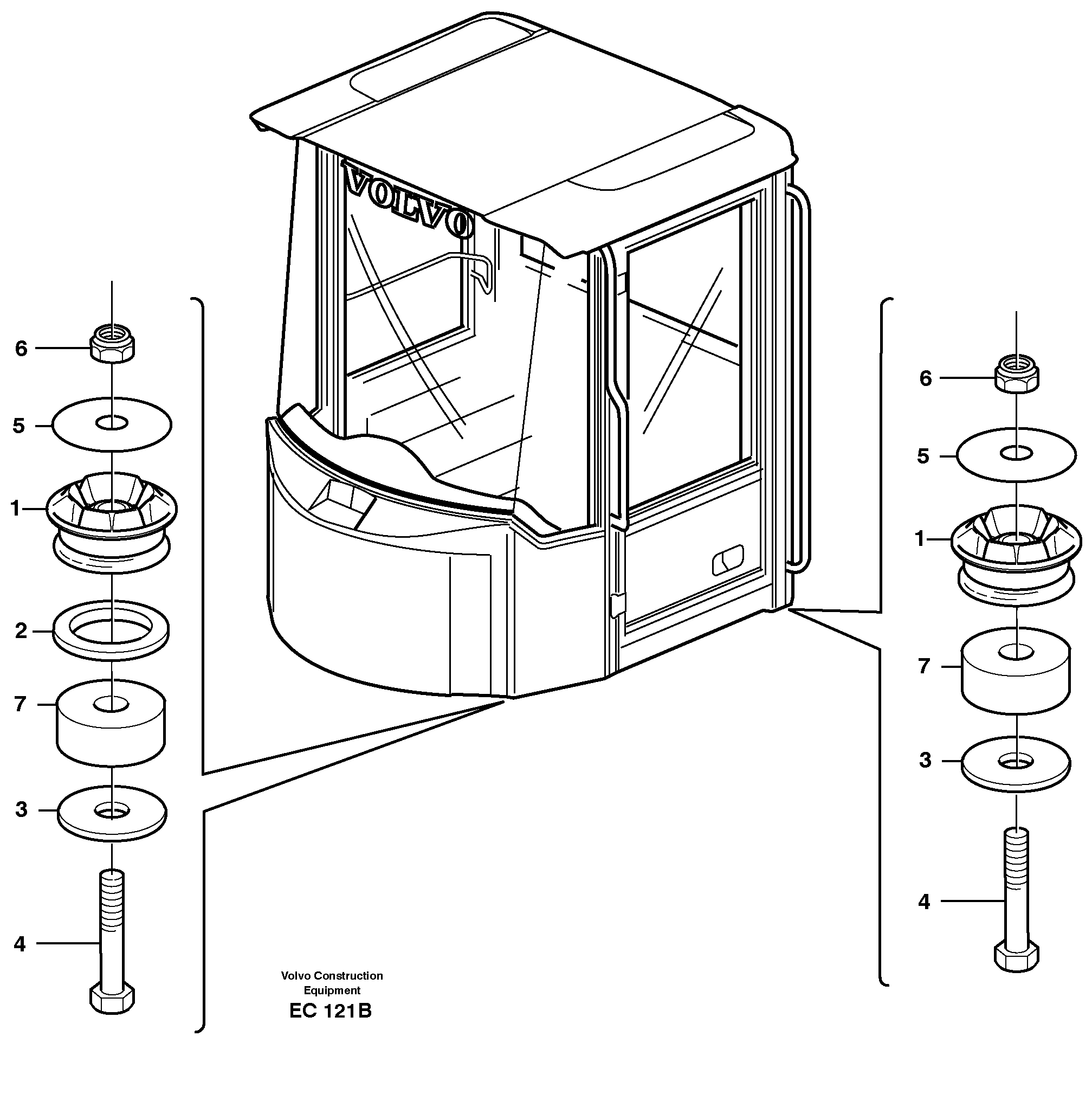 Схема запчастей Volvo L70D - 25276 Cab mounting block L70D