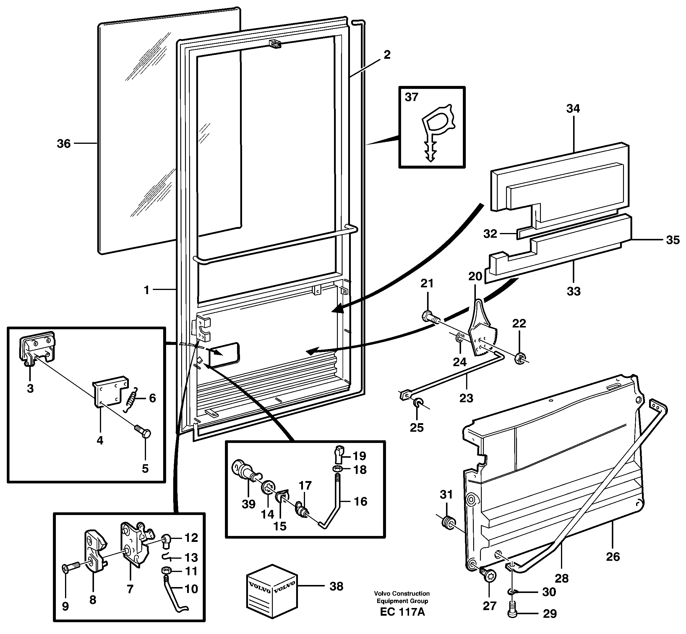 Схема запчастей Volvo L70D - 103097 Door L70D