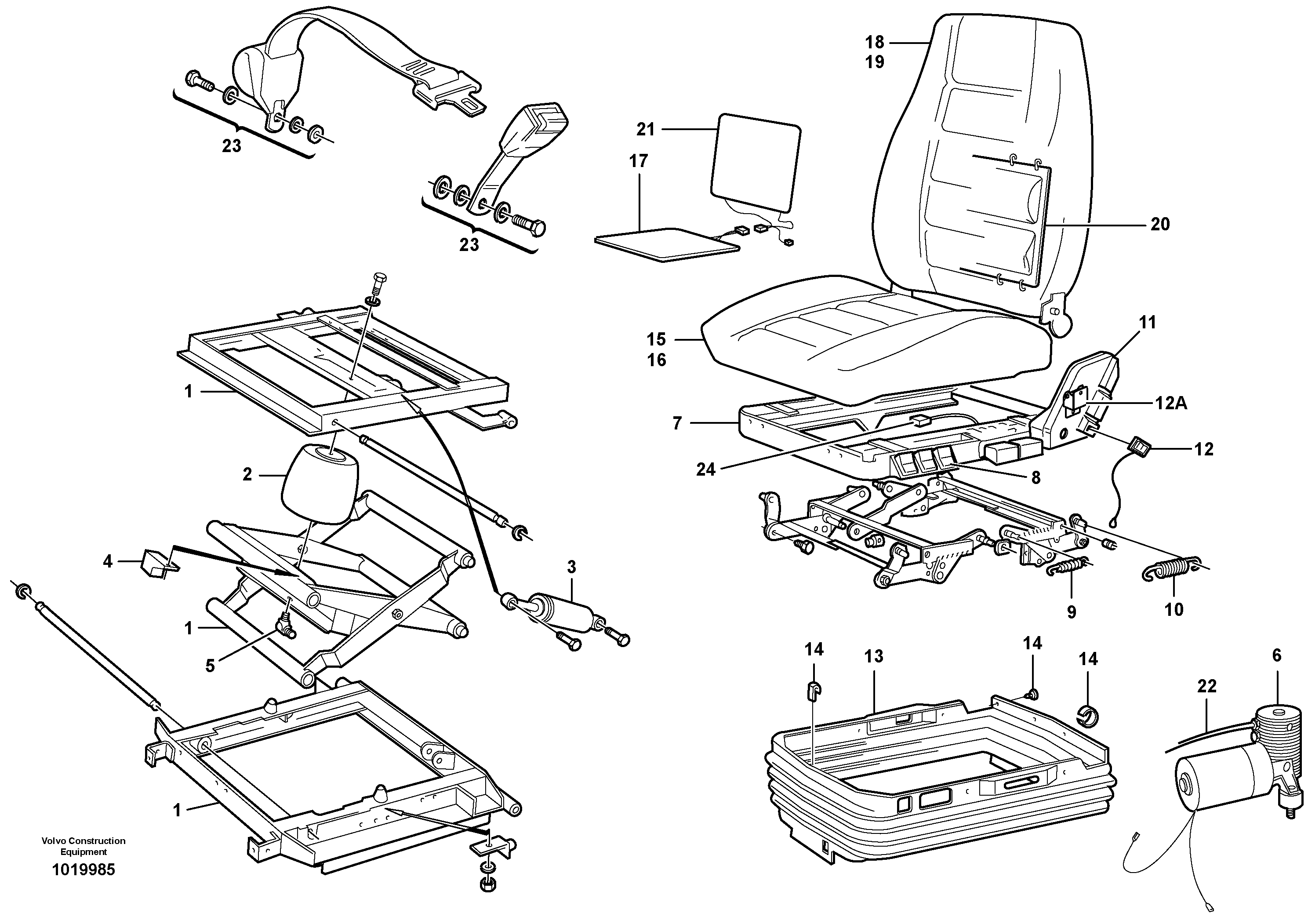 Схема запчастей Volvo L70D - 57286 Operators seat, heated, air suspensioned L70D