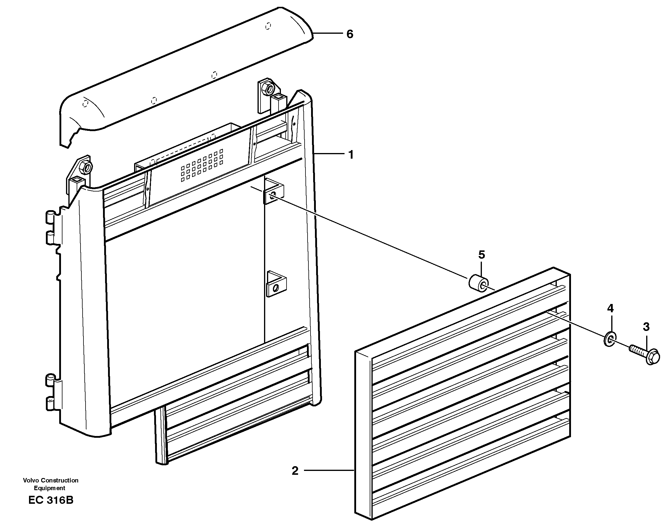 Схема запчастей Volvo L70D - 41663 Radiator casing L70D