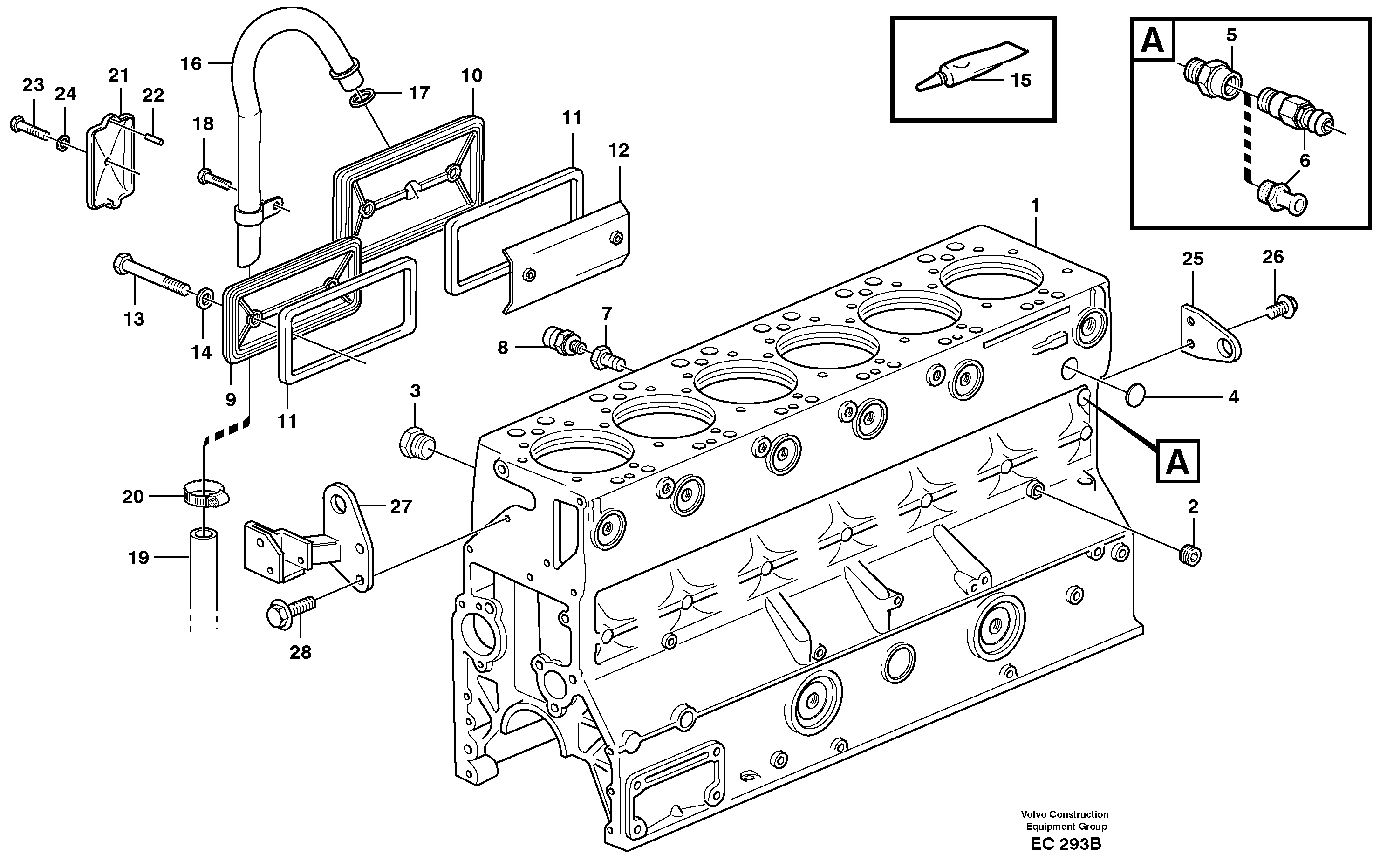 Схема запчастей Volvo L70D - 50085 Блок цилиндров L70D