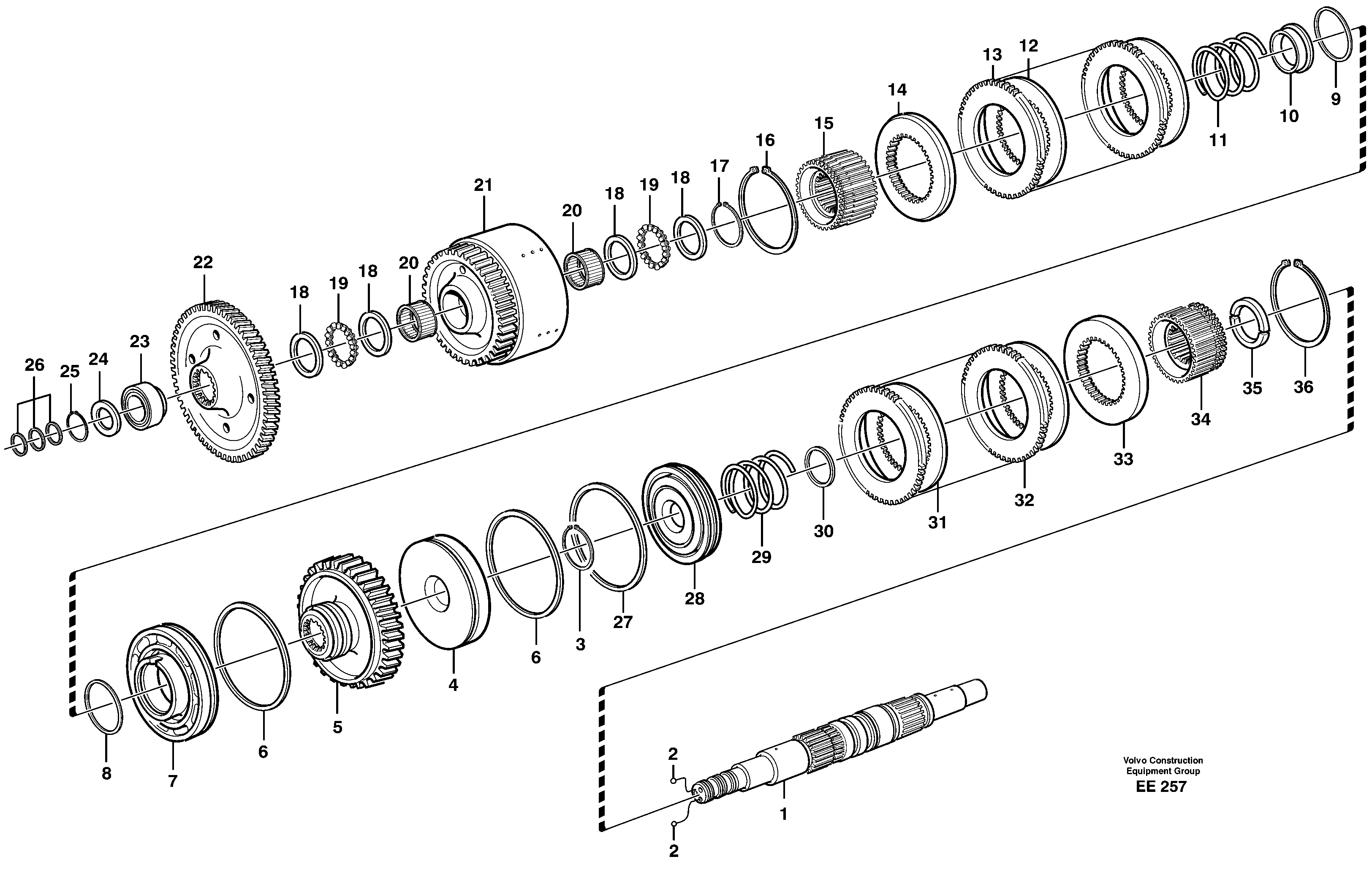 Схема запчастей Volvo L120D - 10371 Hydraulic clutch, reverse / 2nd speed L120D