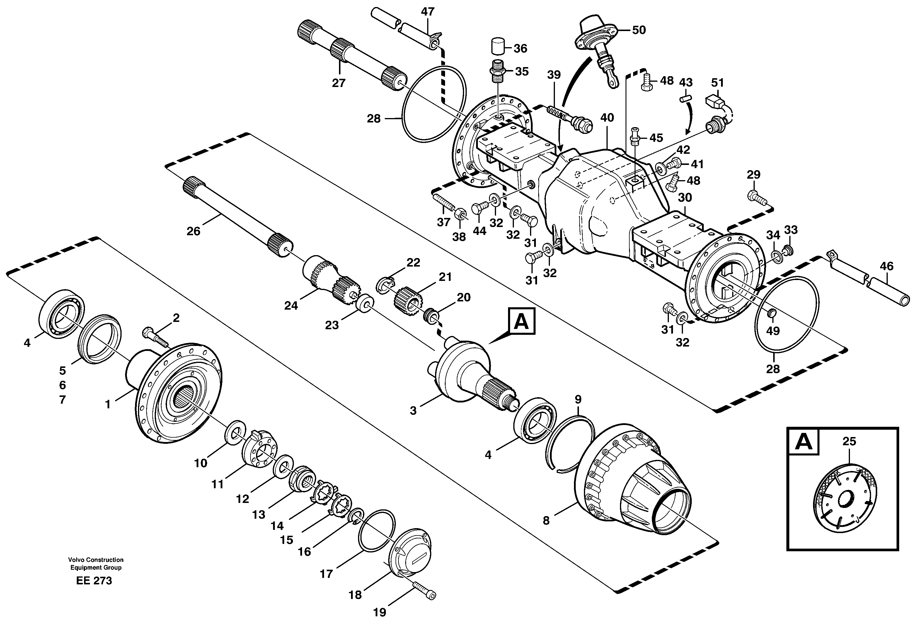 Схема запчастей Volvo L120D - 66933 Planet shaft, front L120D