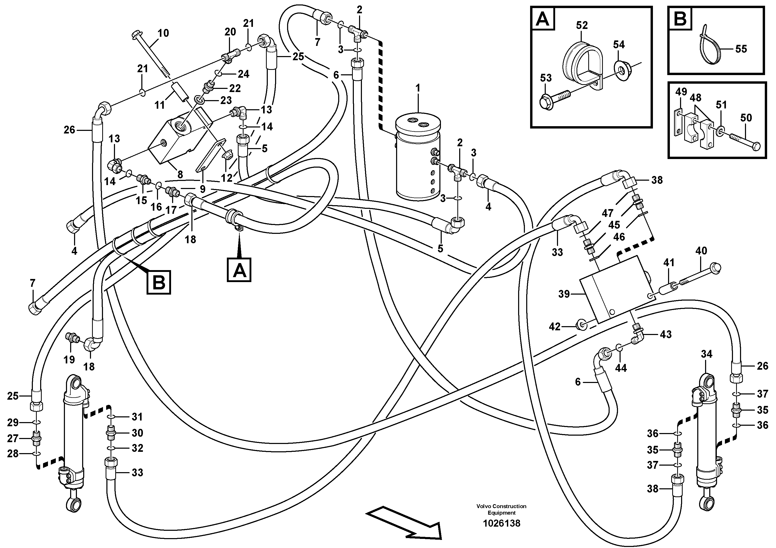 Схема запчастей Volvo L120D - 3740 Hydraulic equipment ATTACHMENTS ATTACHMENTS WHEEL LOADERS GEN. D - E