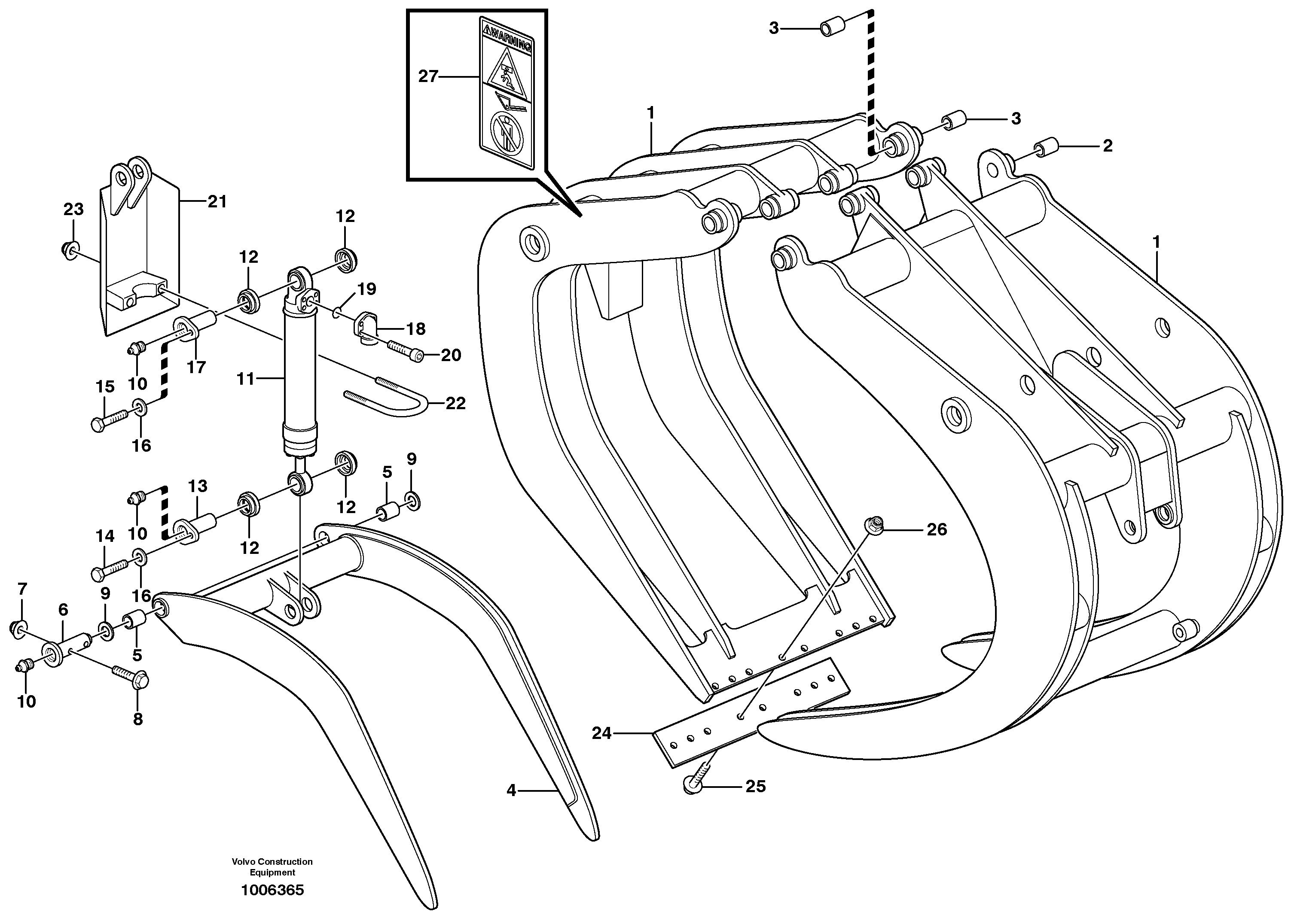 Схема запчастей Volvo L120D - 81090 Grab fork with clamp.arm ATTACHMENTS ATTACHMENTS WHEEL LOADERS GEN. D - E