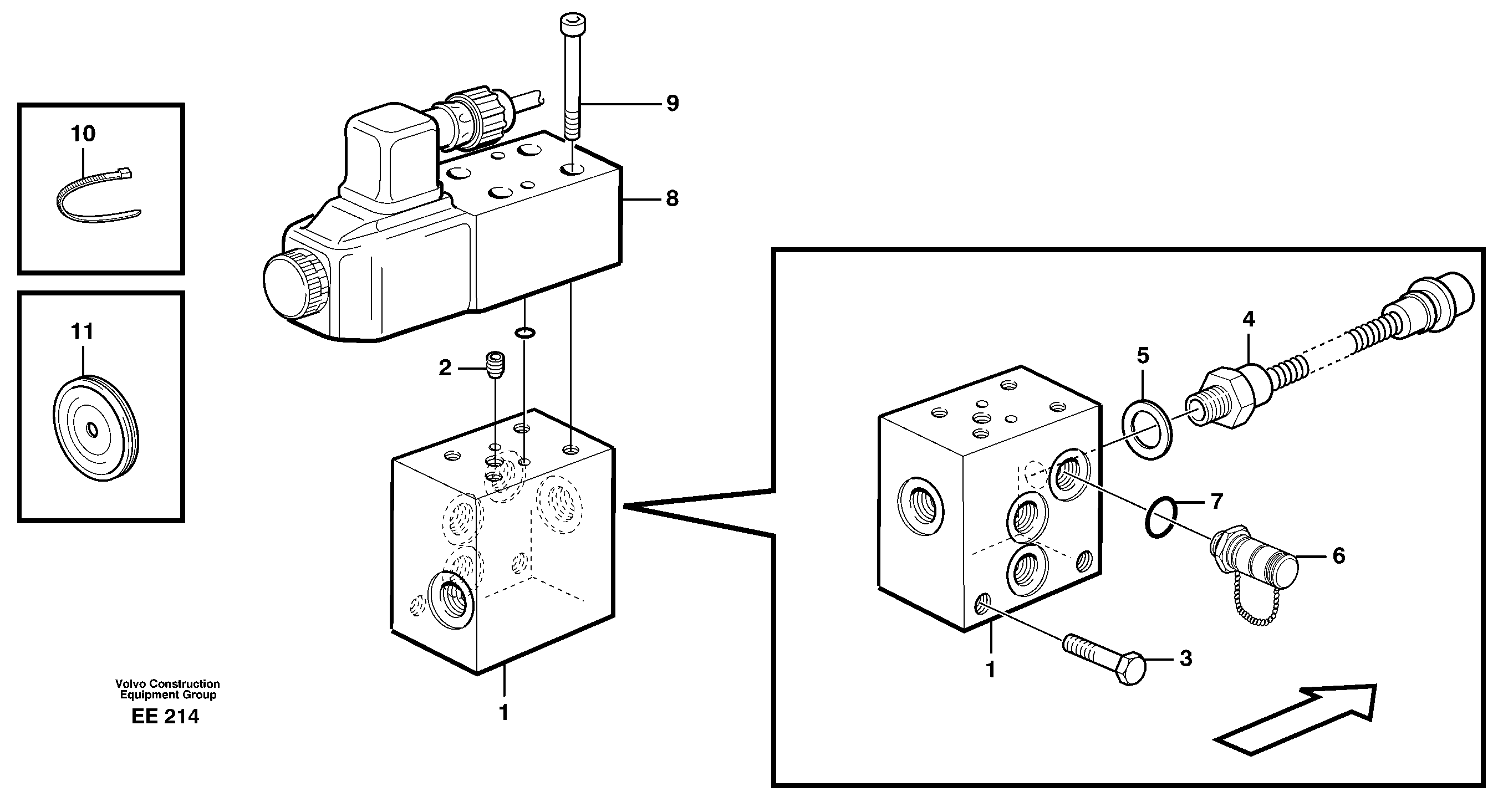 Схема запчастей Volvo L120D - 38469 Parking brake, connection block L120D