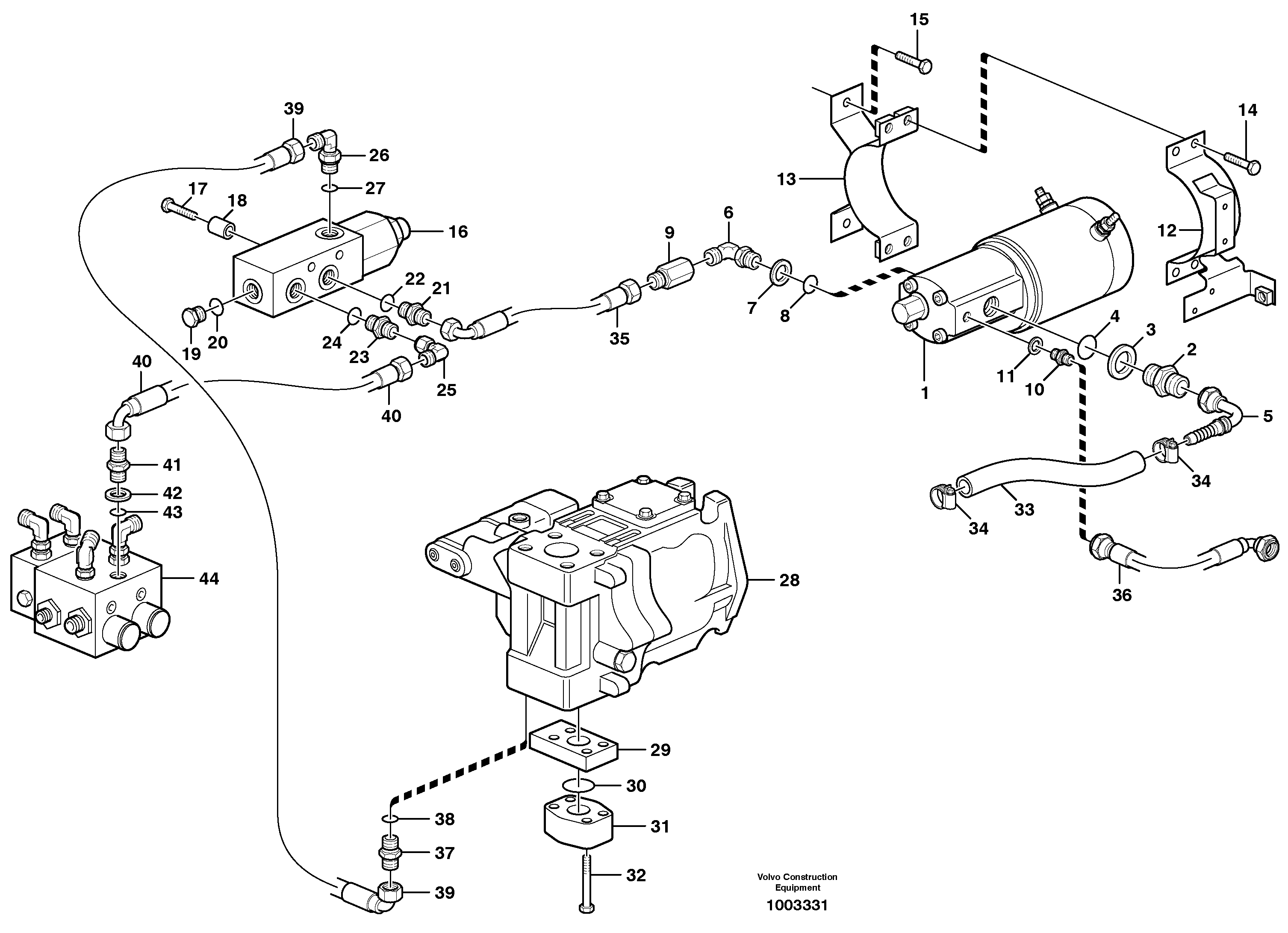 Схема запчастей Volvo L120D - 47251 Auxiliary steering system L120D