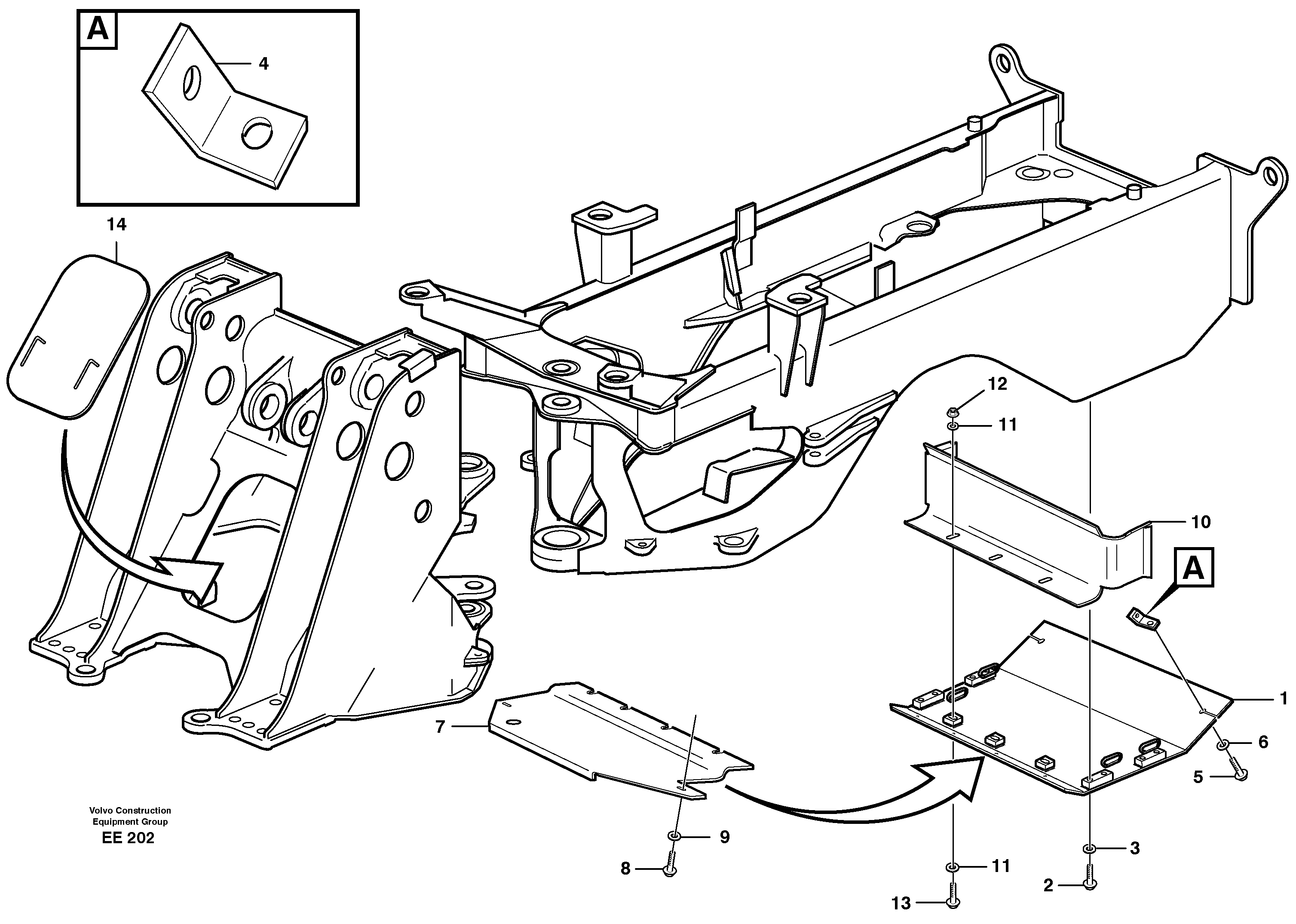 Схема запчастей Volvo L120D - 12125 Protecting plates L120D