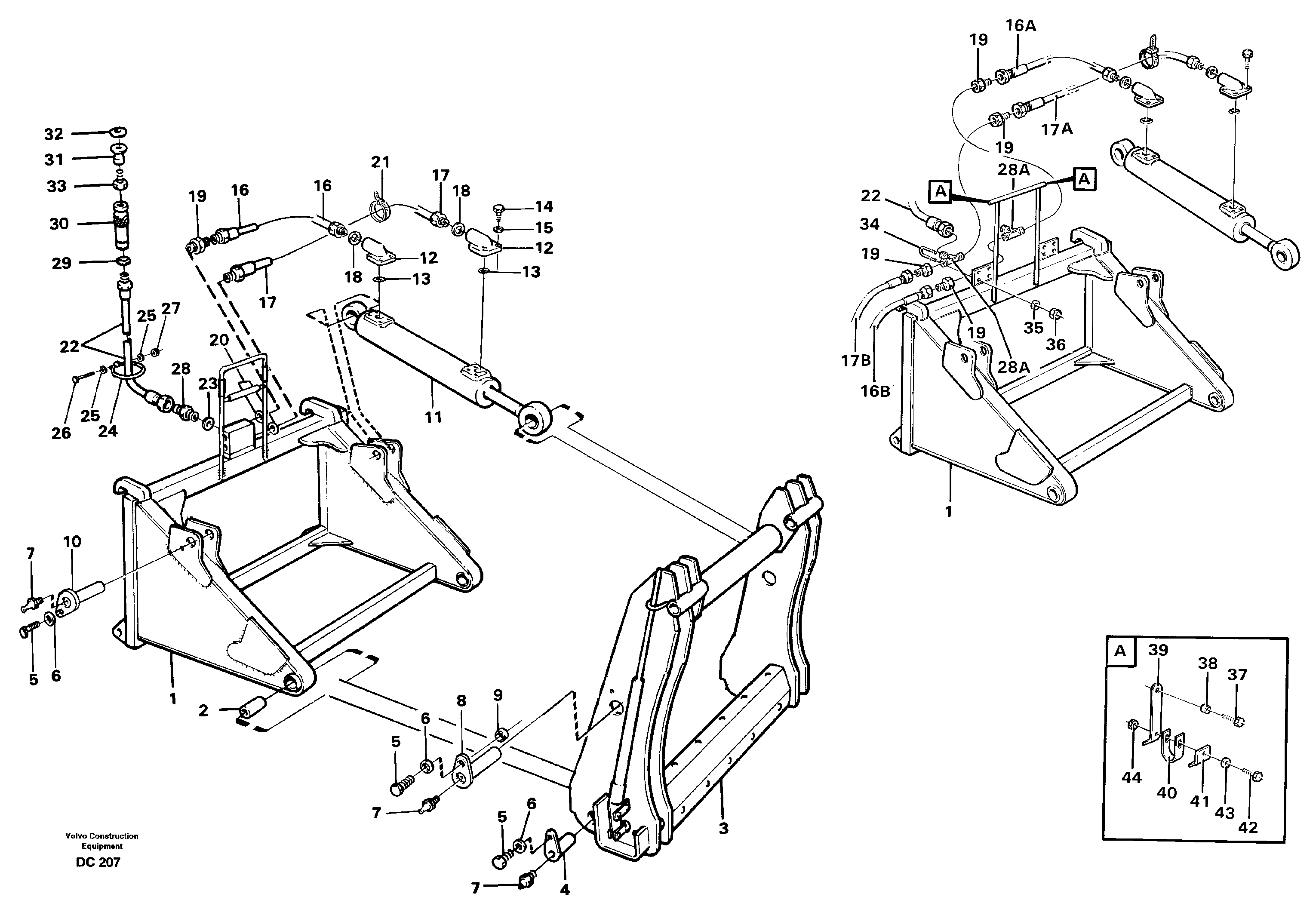 Схема запчастей Volvo L120D - 36506 Hydraulically-operated jib extension ATTACHMENTS ATTACHMENTS WHEEL LOADERS GEN. D - E