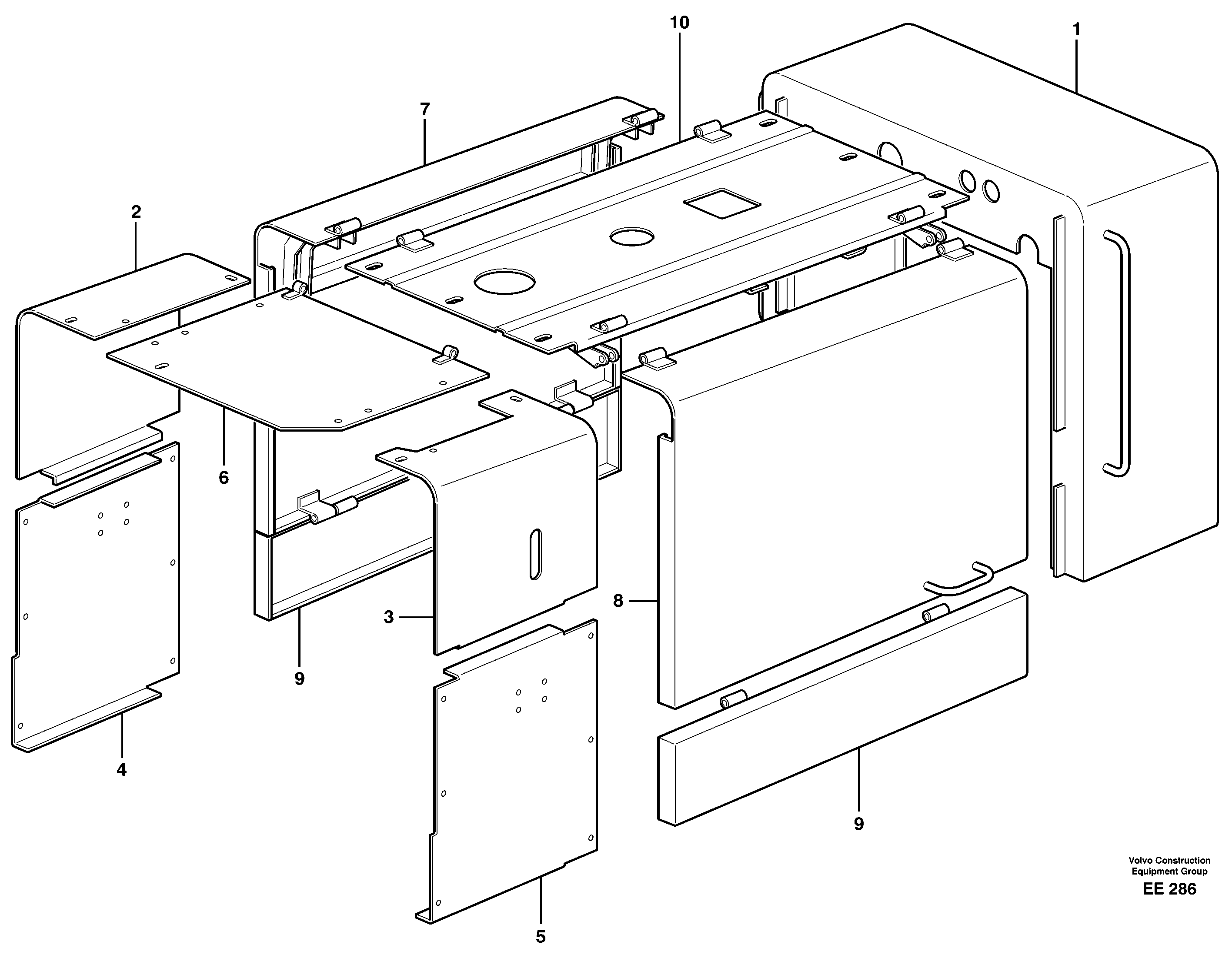 Схема запчастей Volvo L120D - 22380 Engine hood L120D