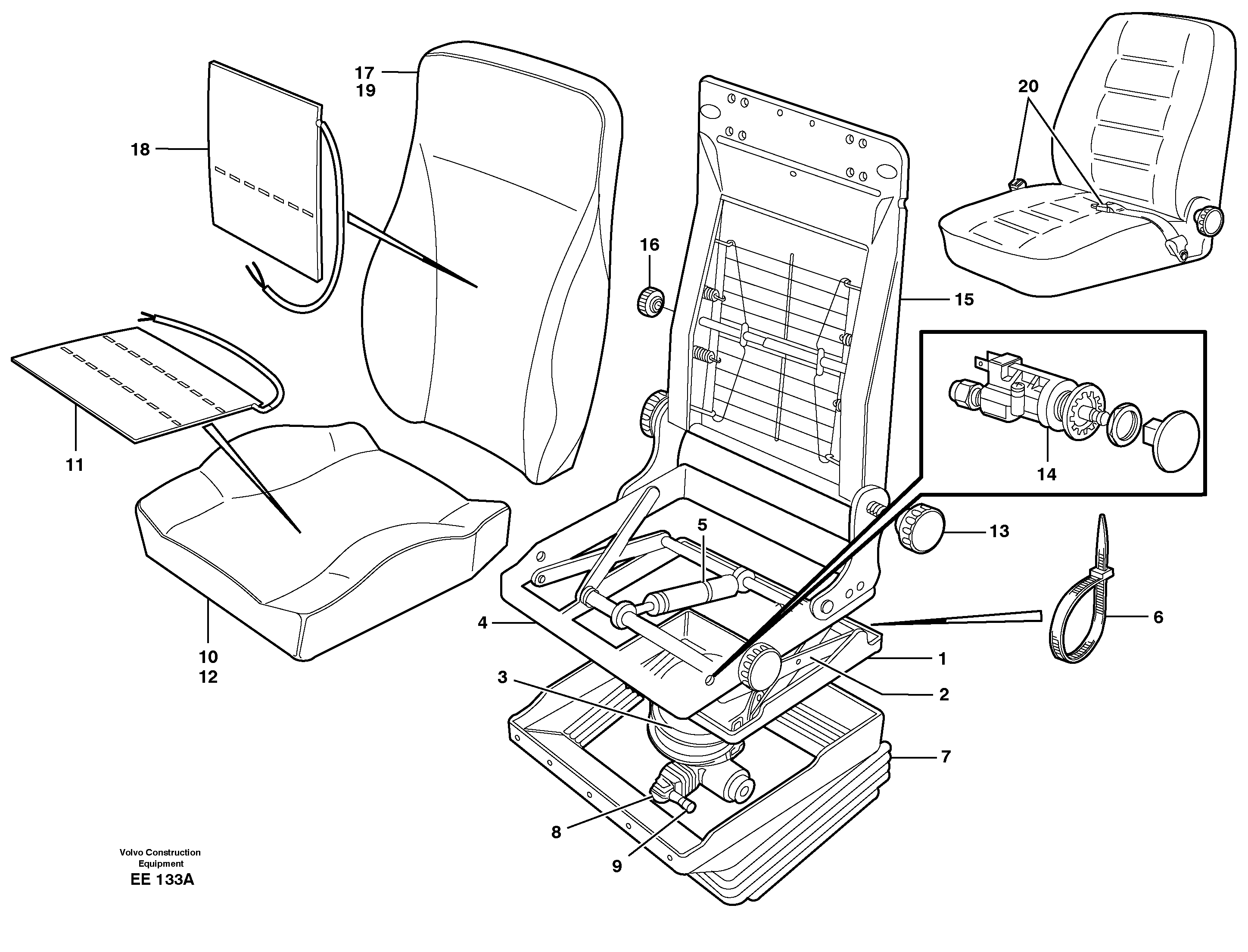 Схема запчастей Volvo L120D - 61171 Drivers seat L120D