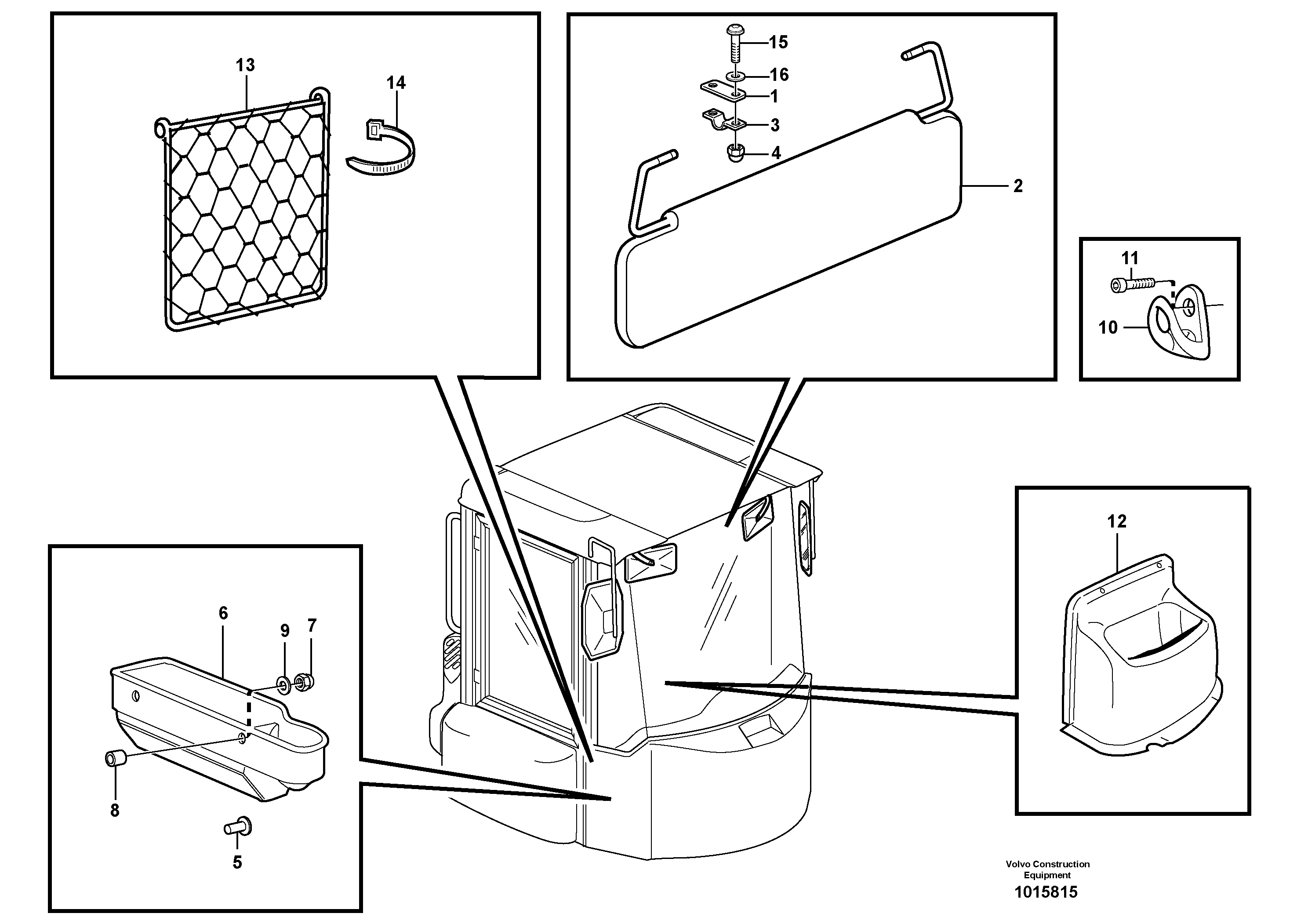 Схема запчастей Volvo L120D - 12386 Interior components L120D