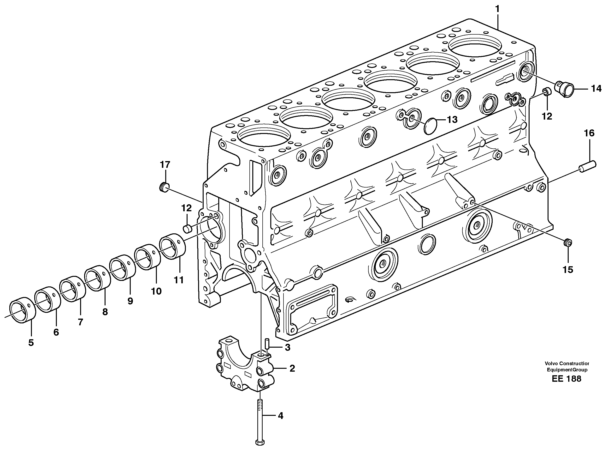 Схема запчастей Volvo L120D - 100746 Блок цилиндров L120D