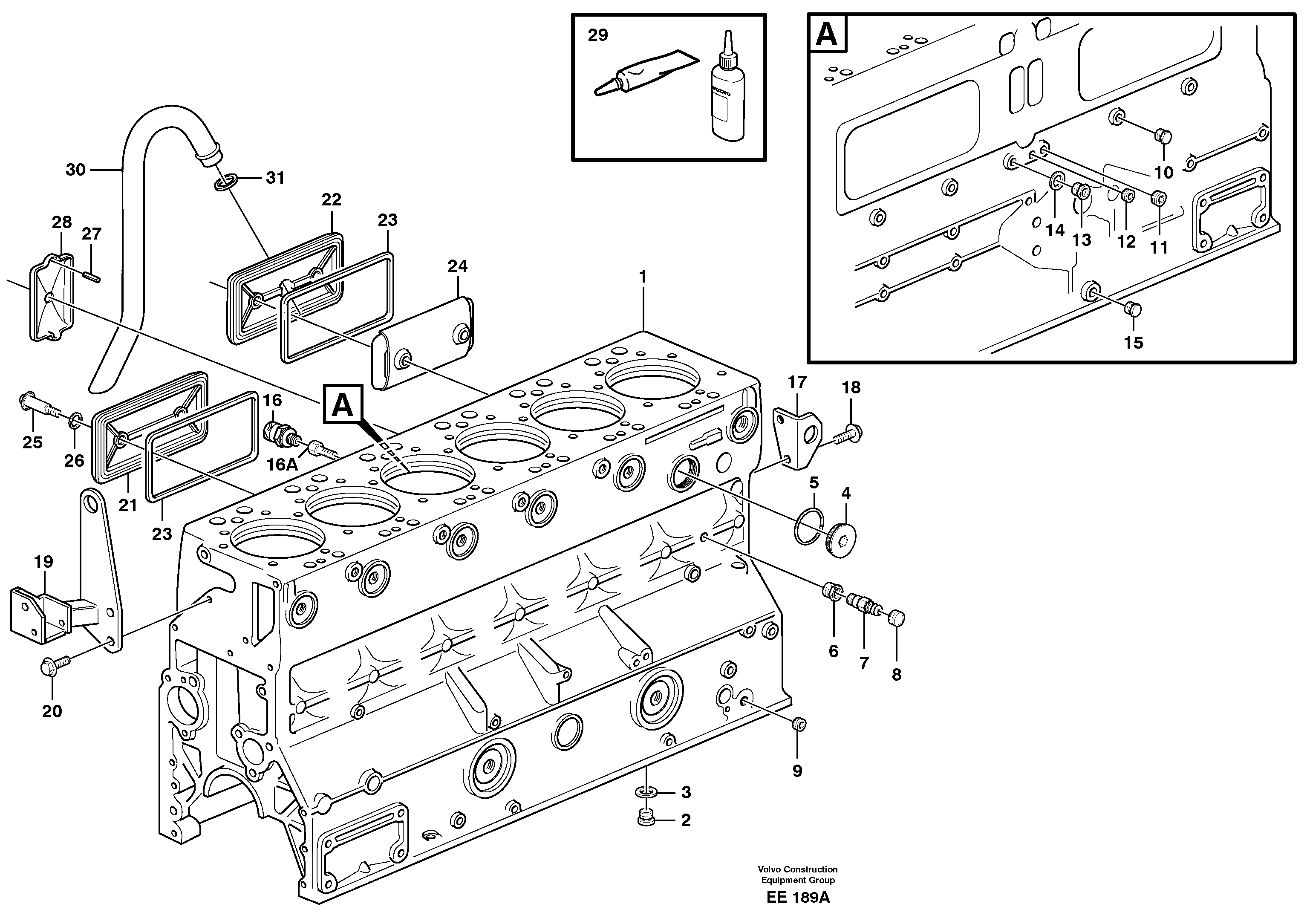 Схема запчастей Volvo L120D - 50112 Блок цилиндров L120D