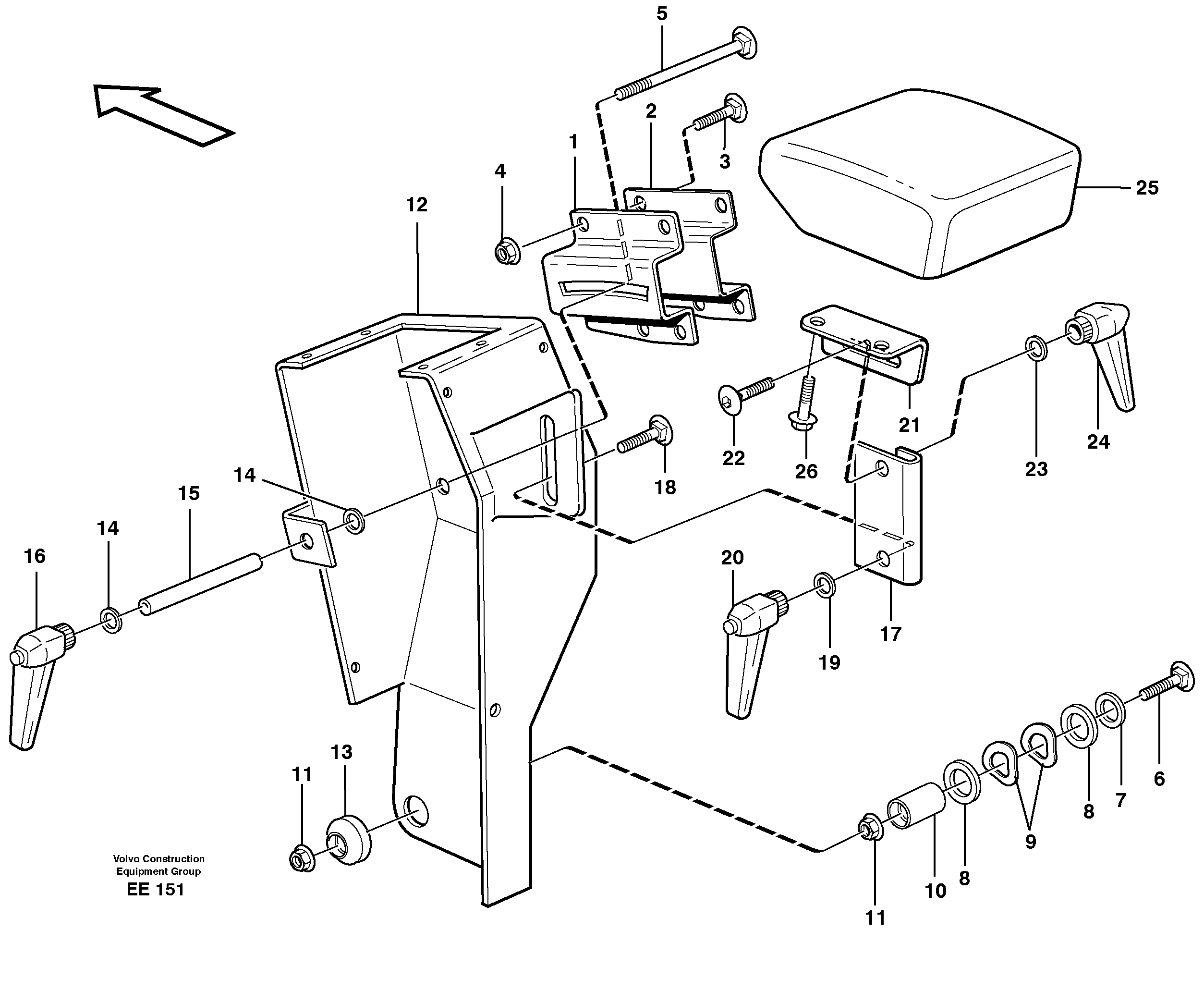 Схема запчастей Volvo L120D - 87100 Armrest L120D