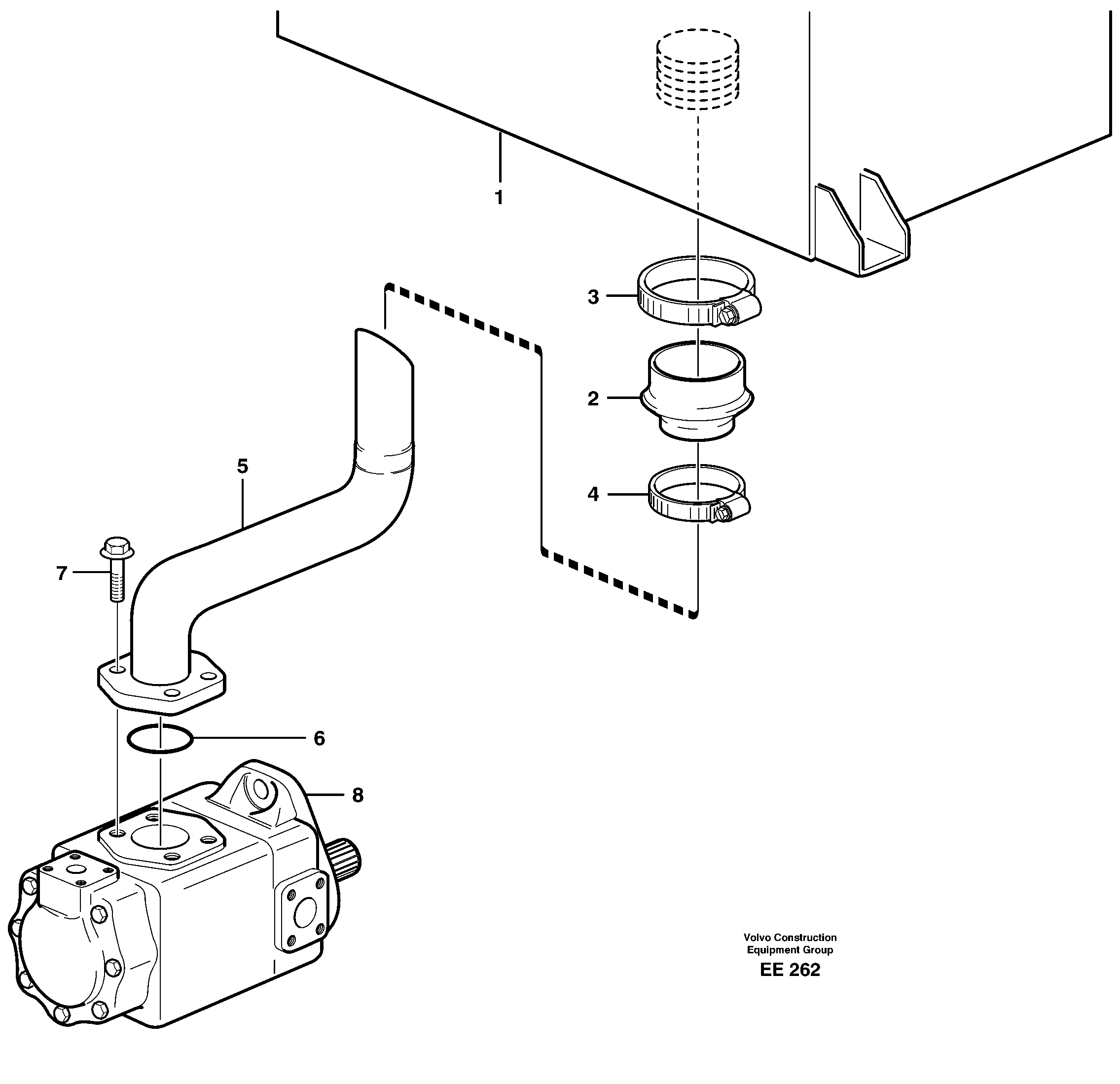 Схема запчастей Volvo L120D - 21592 Hydraulic system, suction line L120D