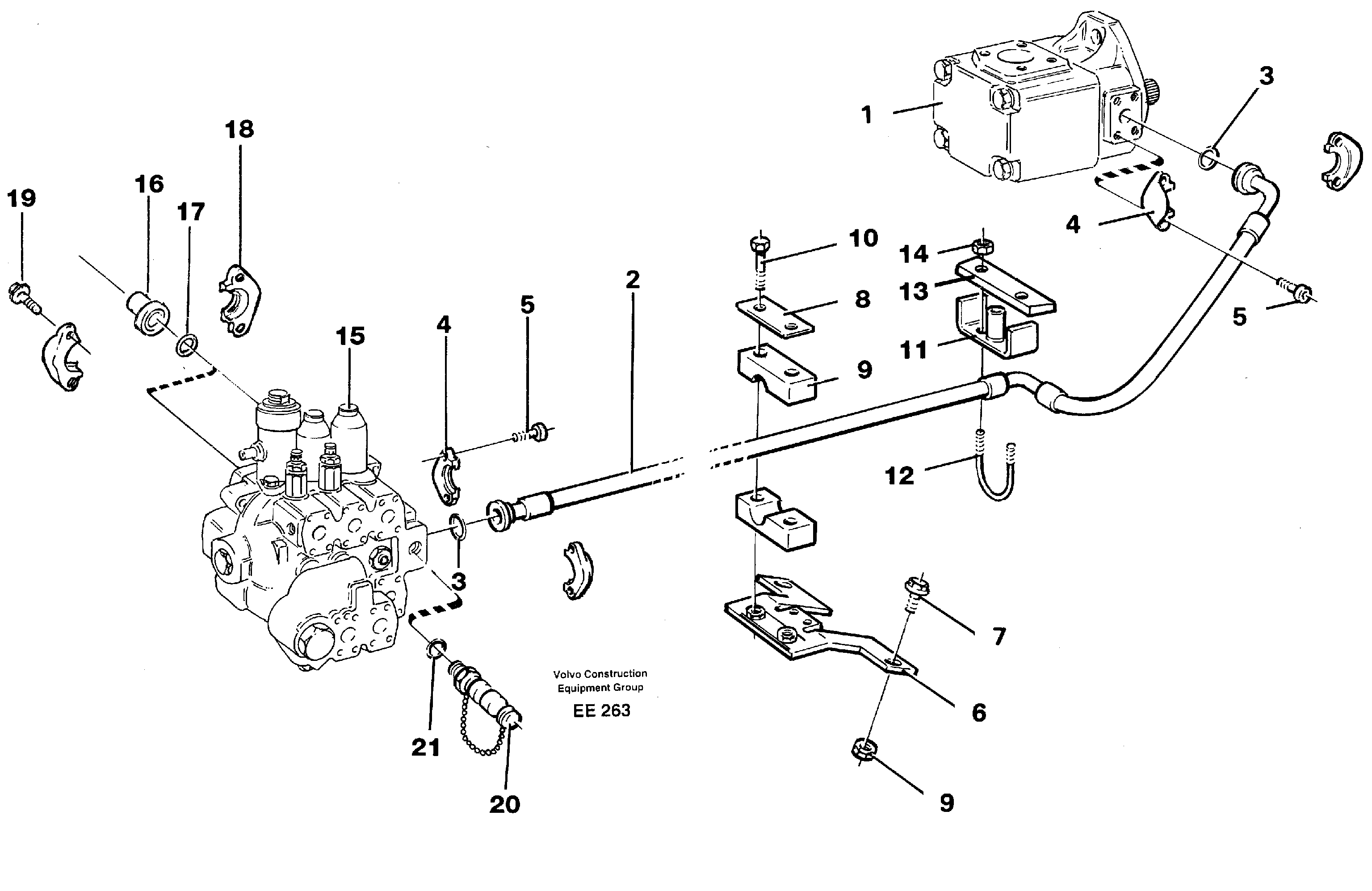 Схема запчастей Volvo L120D - 47256 Hydraulic system, feed line L120D