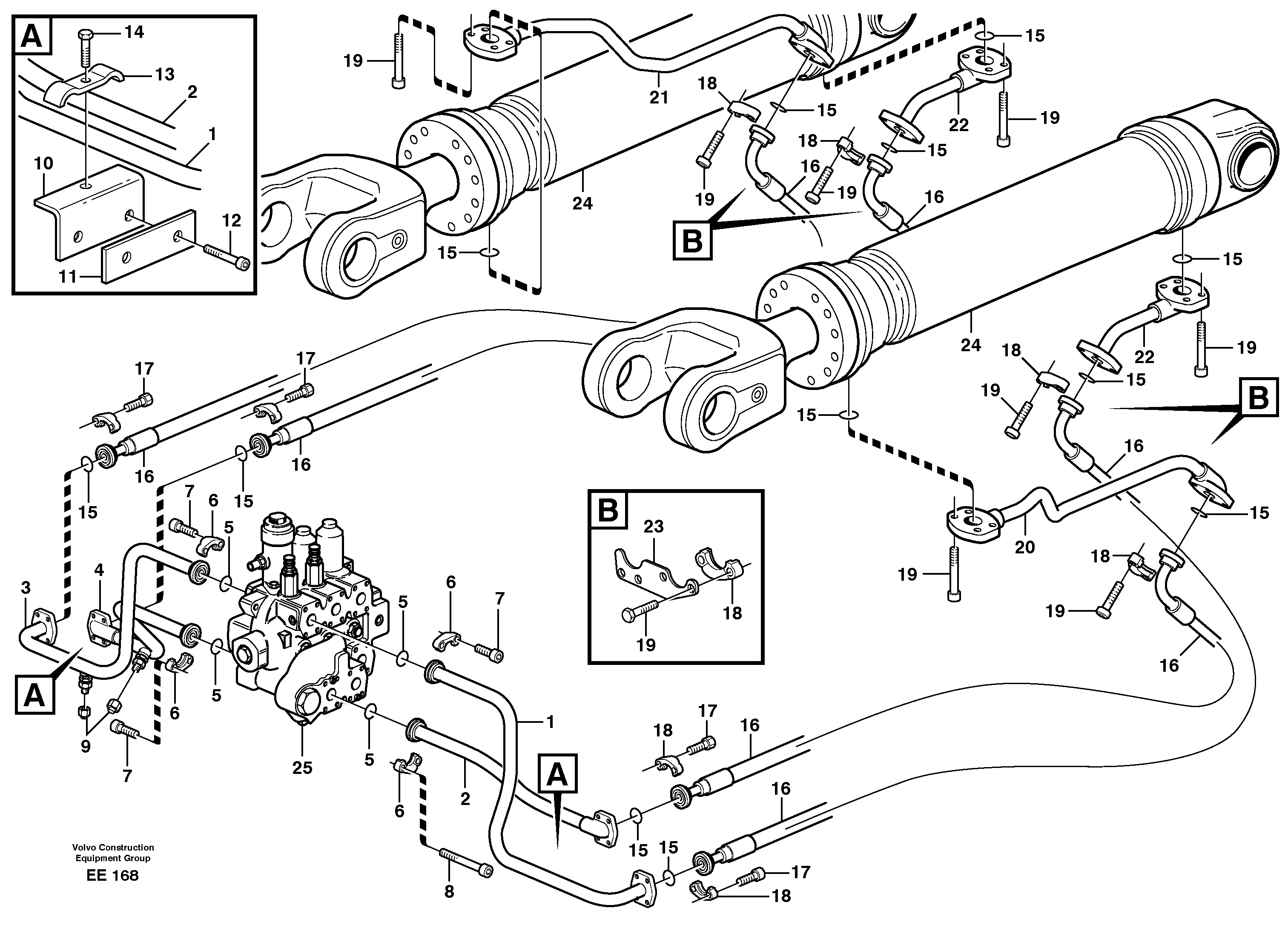 Схема запчастей Volvo L120D - 47257 Hydraulic system, lift function L120D