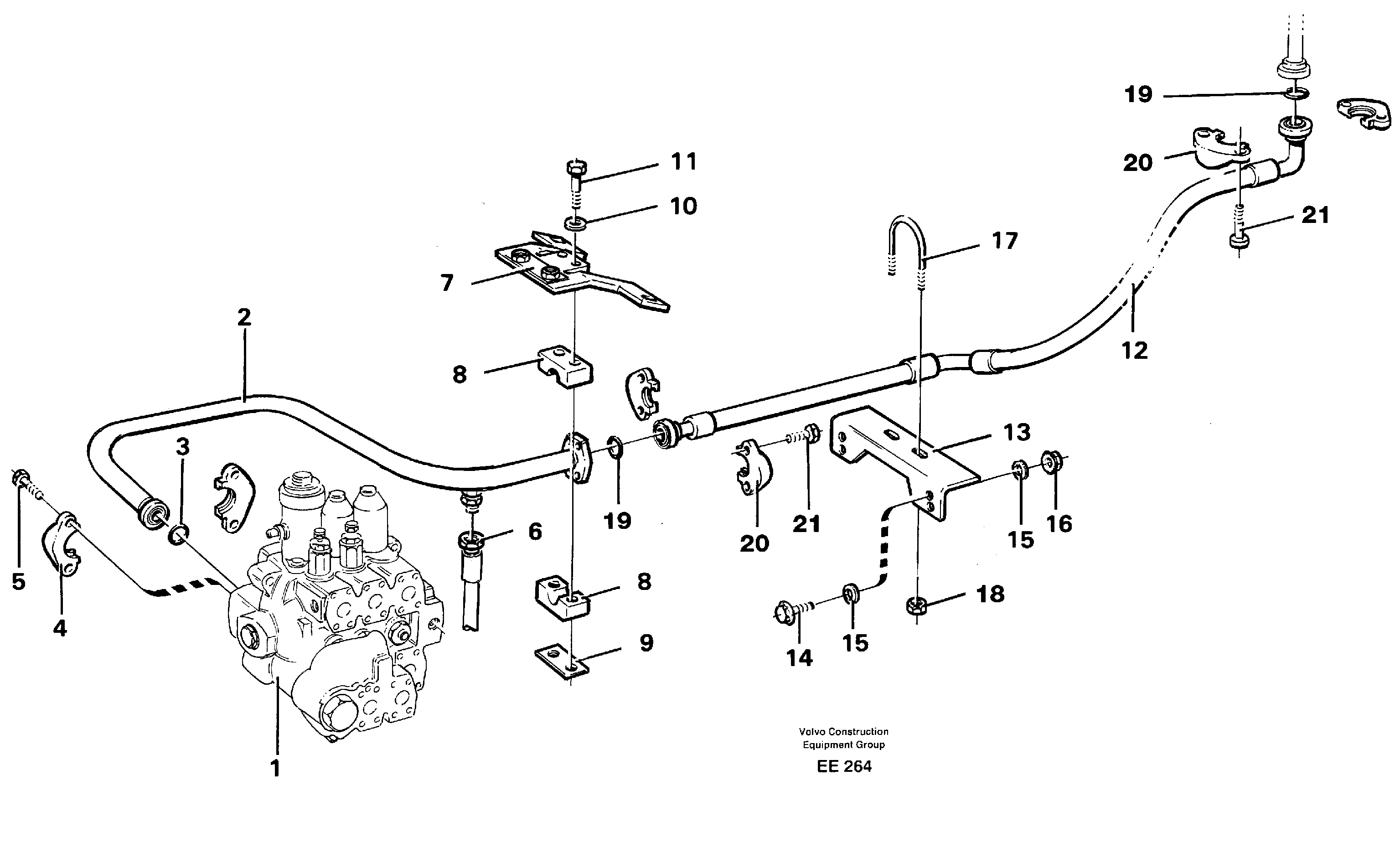 Схема запчастей Volvo L120D - 63258 Hydraulic system, return line L120D